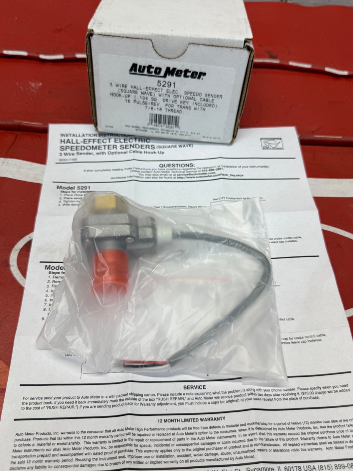 AUTOMETER 5291 ARCTIC WHITE ELECTRIC SPEEDOMETER SENDER AUTOMETER 5291 ARCTIC WHITE ELECTRIC SPEEDOMETER SENDER