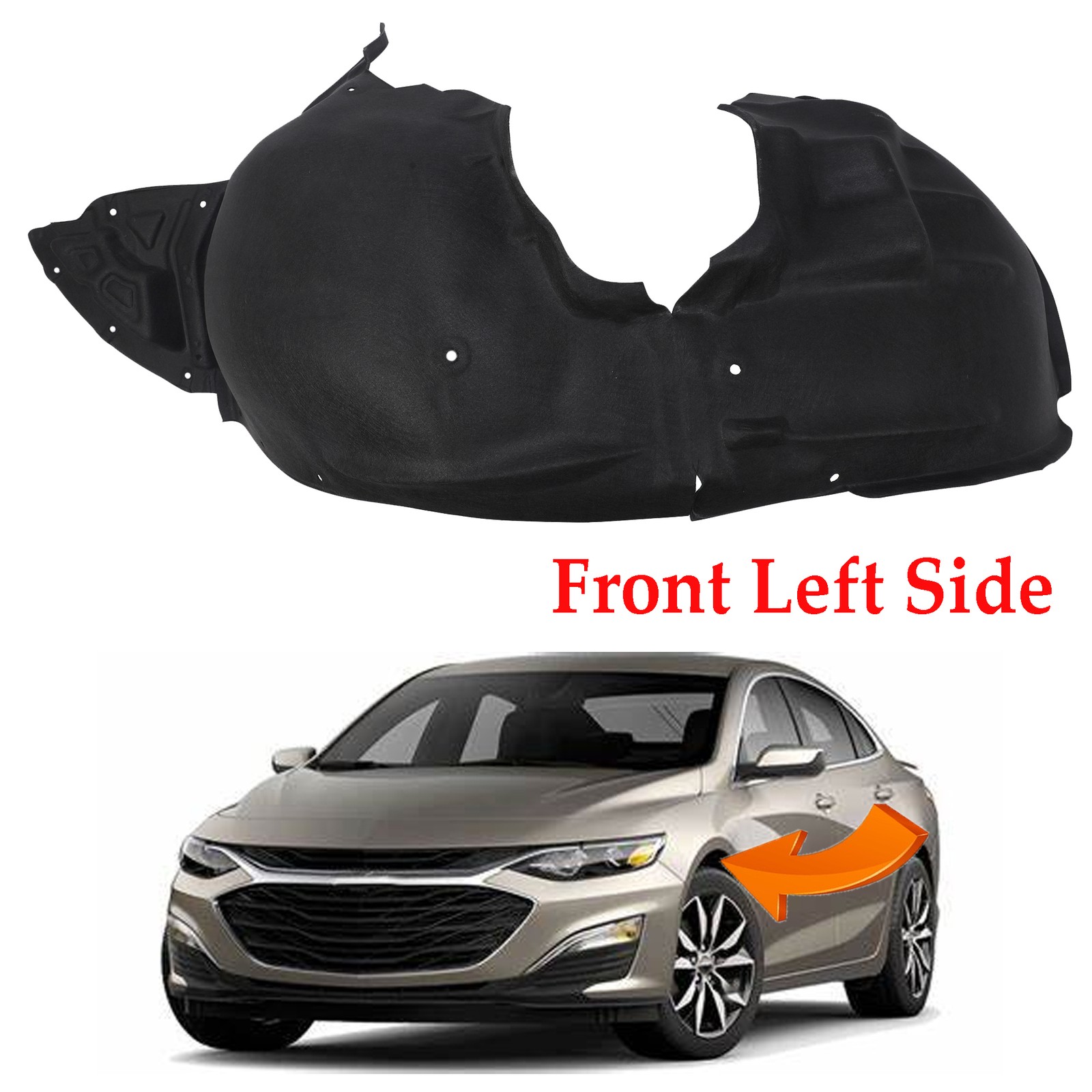 Front Fender Liner Inner Panel Left For 2019-2025 Chevy Malibu GM1249301 Front Fender Liner Inner Panel Left For 2019-2025 Chevy Malibu GM1249301