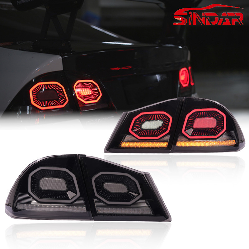 Smoked LED Tail Lights For 06-11 Honda Civic FD1 FD2 FD3 Type R Sedan JDM Pair