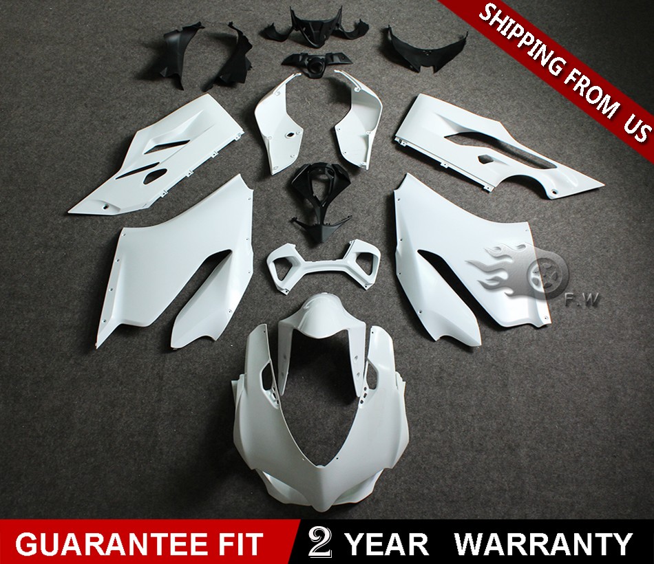 For Ducati 1199 899 Panigale 2012-2015 ABS Fairing Kit Bodywork Unpainted White