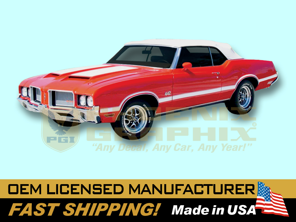 1970 1971 1972 Oldsmobile Cutlass 442 STENCIL Decals & Stripes Kit