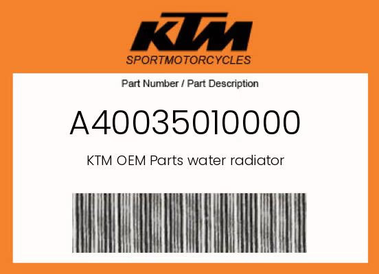 KTM Genuine Water Radiator - A40035010000