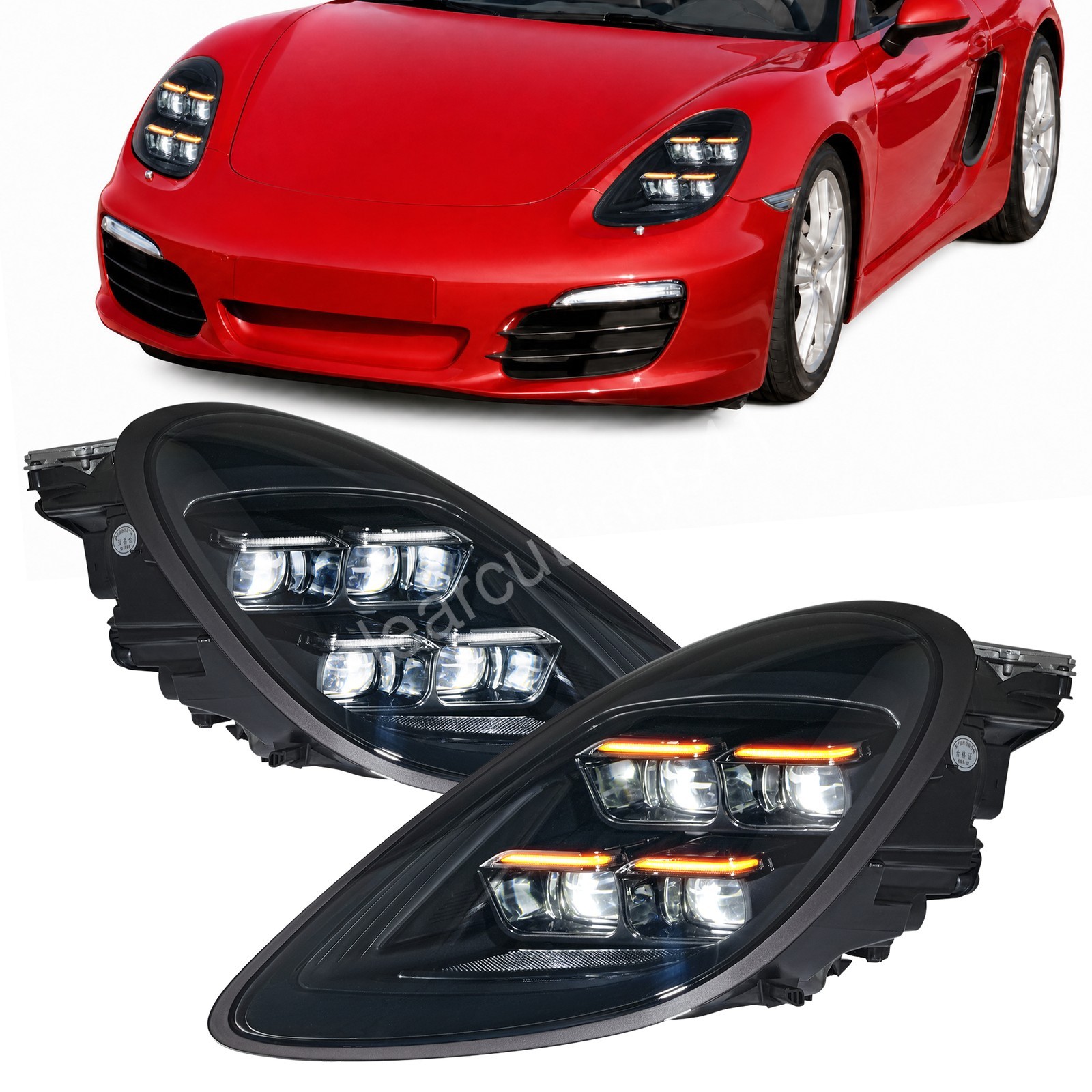For Porsche Boxster Cayman 981 2014-2016 Headlights Lamps+Dynamic LED Assembly