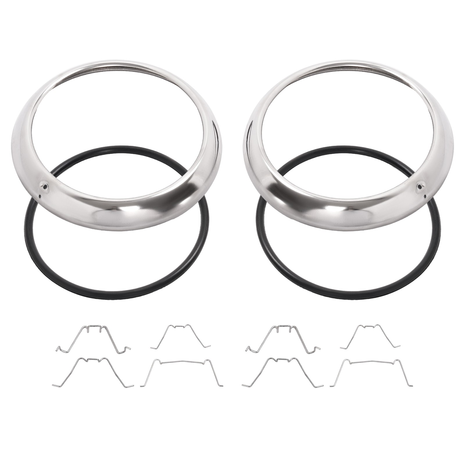 For Chevy GMC Pickup Truck 1947-1954 Headlight Stainless Bezel Trim Ring Kit