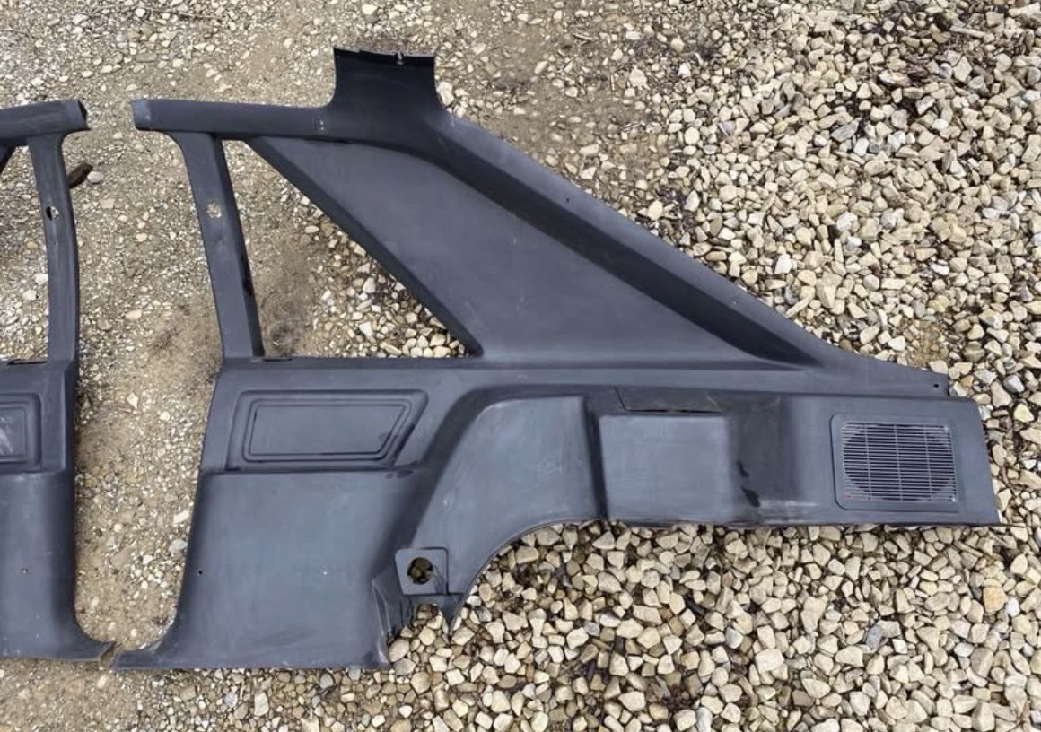 1979-1986 Mercury Capri Ford Mustang Rear Interior Quarter Panel Trim Black 1979-1986 Mercury Capri Ford Mustang Rear Interior Quarter Panel Trim Black
