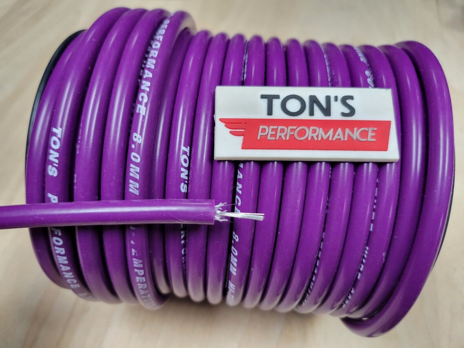 Ton's 8mm Purple silicone SOLID WIRE CORE SPARK PLUG WIRE by the foot 0 ohms/ft