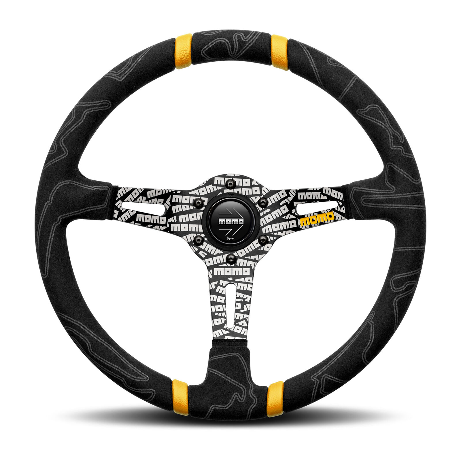 MOMO Motorsport Ultra Street Steering Wheel Alcantara Yellow, 350mm - ULT35BK0BK
