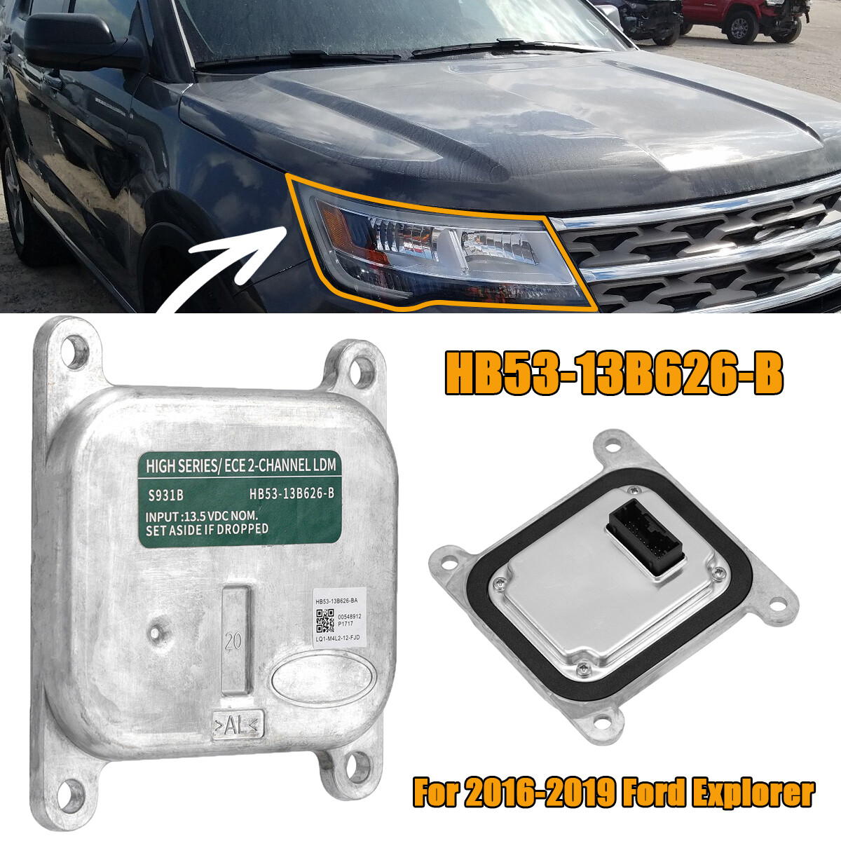 NEW For 16-19 Ford Explorer Full LED Headlight Module Control Unit HB53-13B626-B