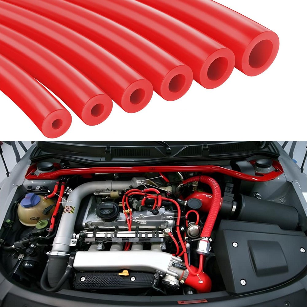 For Mazda Accessories Red Silicone Vacuum Tubing Hose Line Kit 6PCS 130PSI