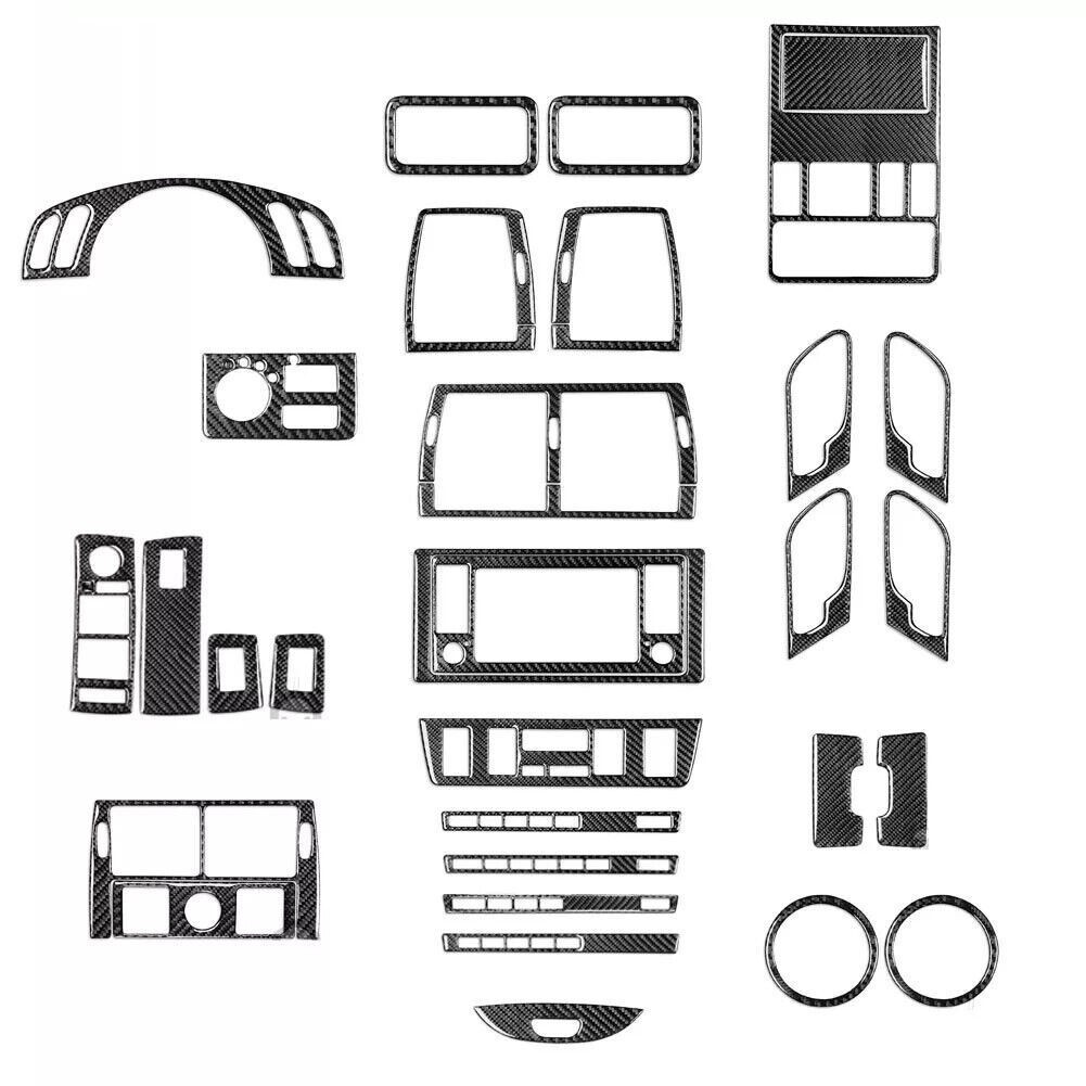 42Pcs Real Carbon Fiber Kits Full Interior Trim Cover For BMW X5 E53 2000-2006