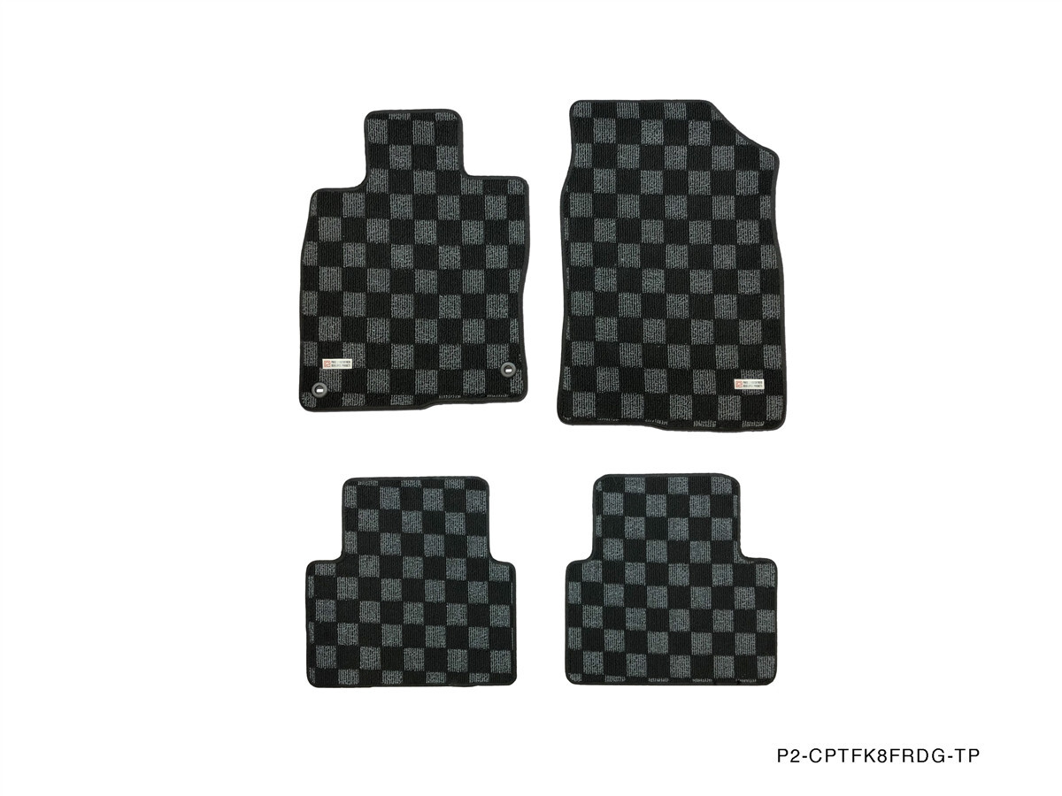 P2M Race Floor Mats Dark Grey Front & Rear for 17-21 Honda Civic 2DR 4DR Hatch