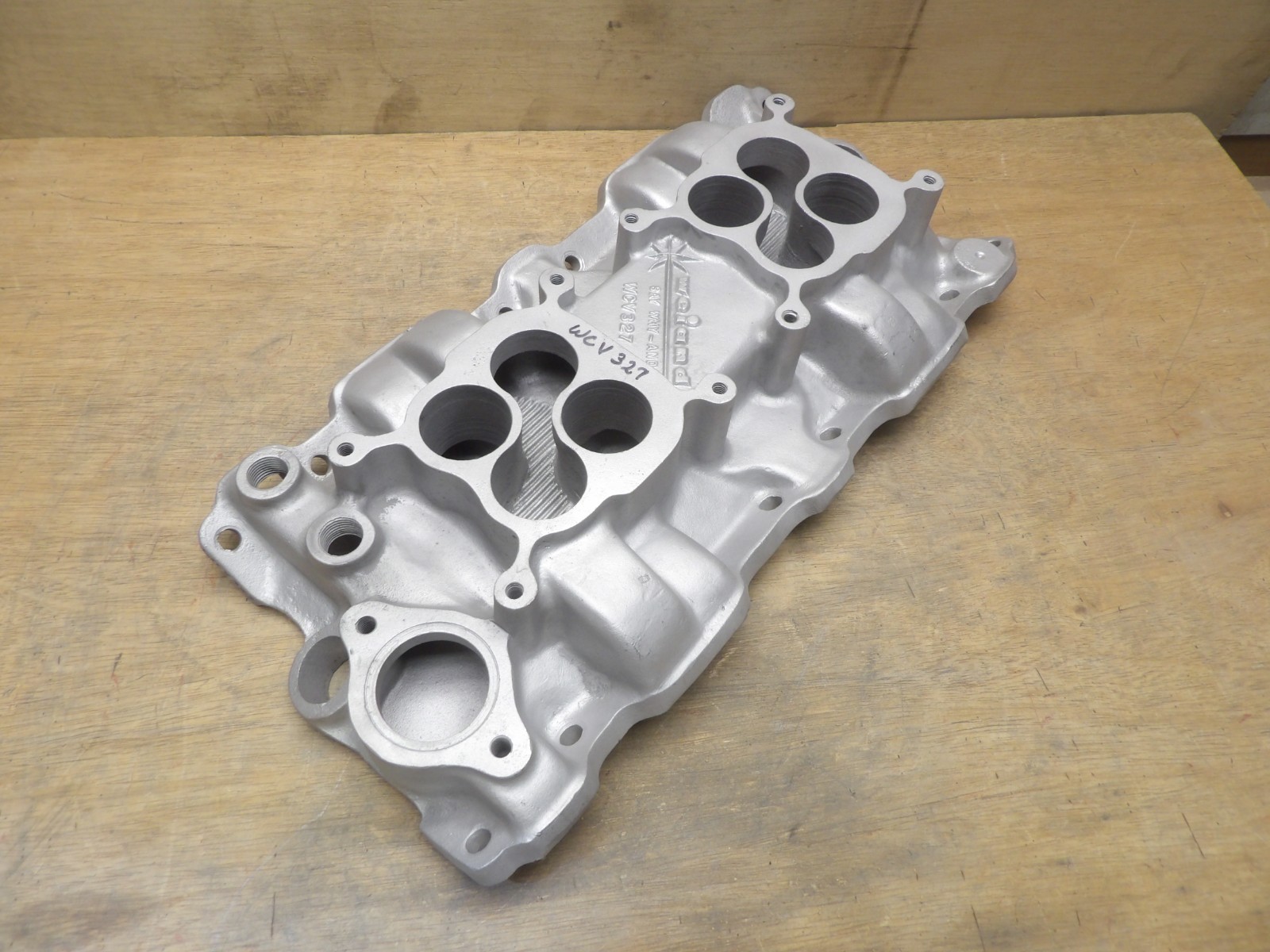 Rare Weiand Dual Quad 2x4 WCV327 SAY WHY-AND Intake Manifold Small Block Chevy👀