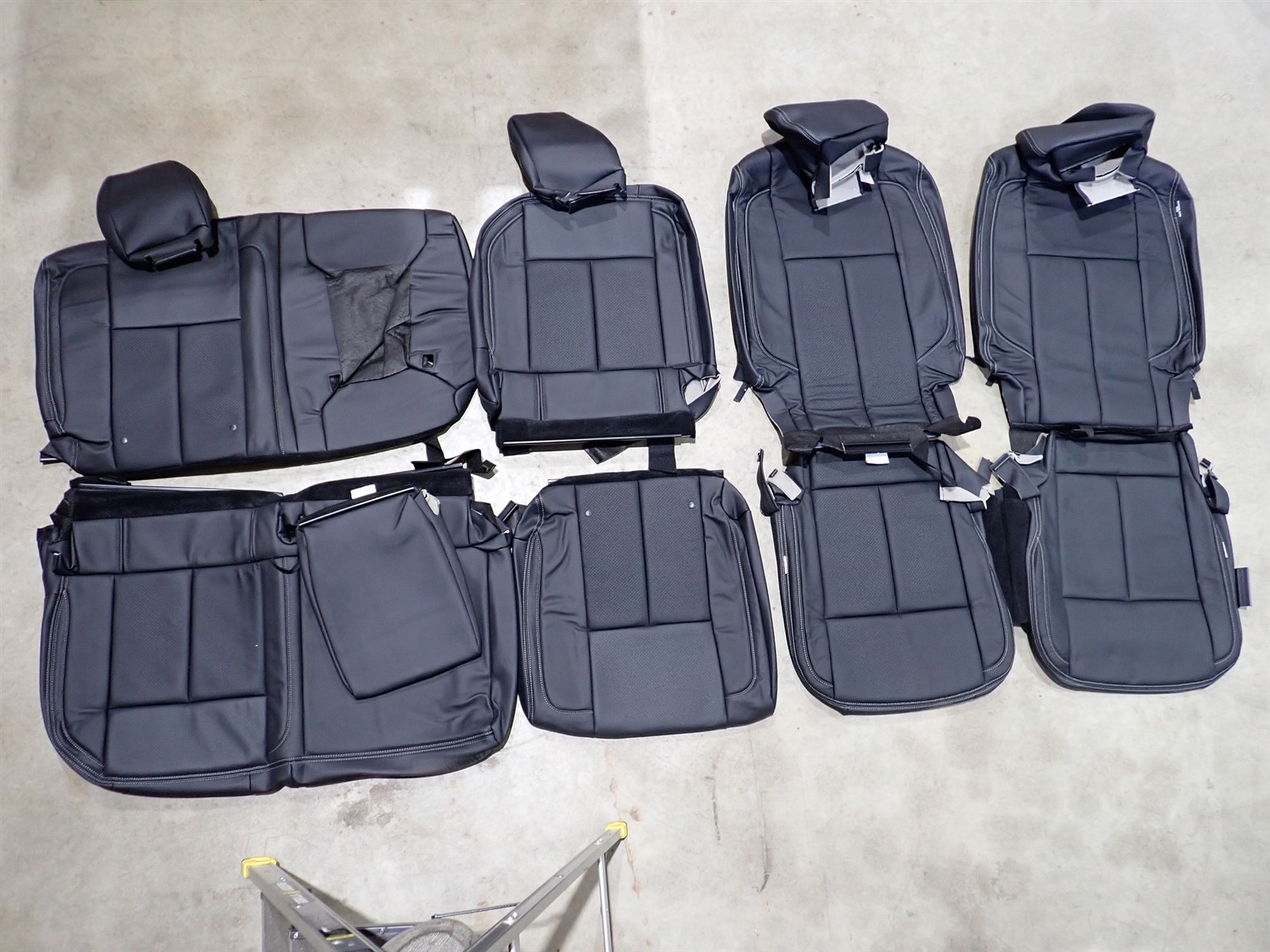 2016-2024 Nissan Titan Crew Cab Premium Custom Alea Black Leather Seat Covers