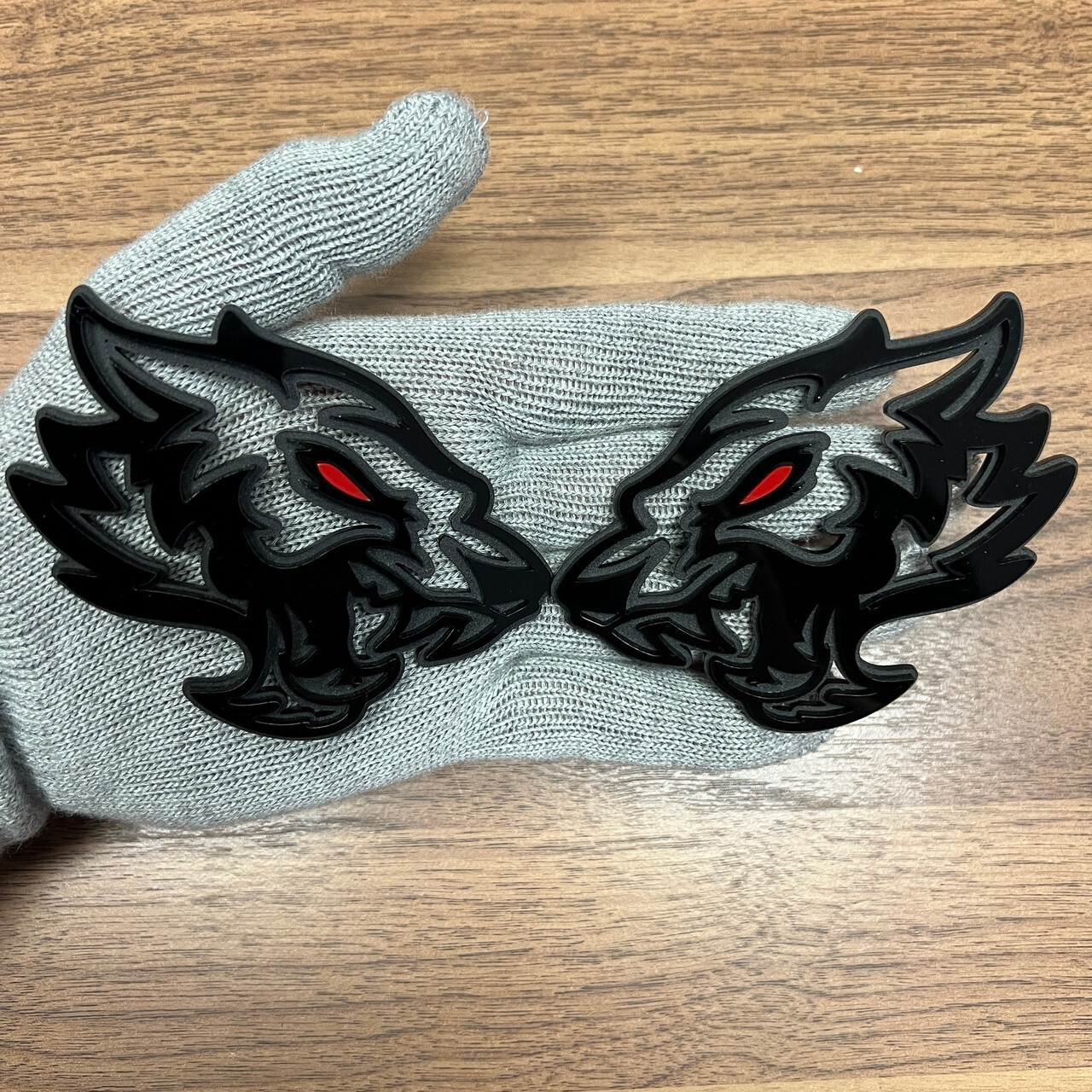 Coyote Wolf  Badges Emblem red eye Premium  ,(2) BADGES, Fender Angry Agressive