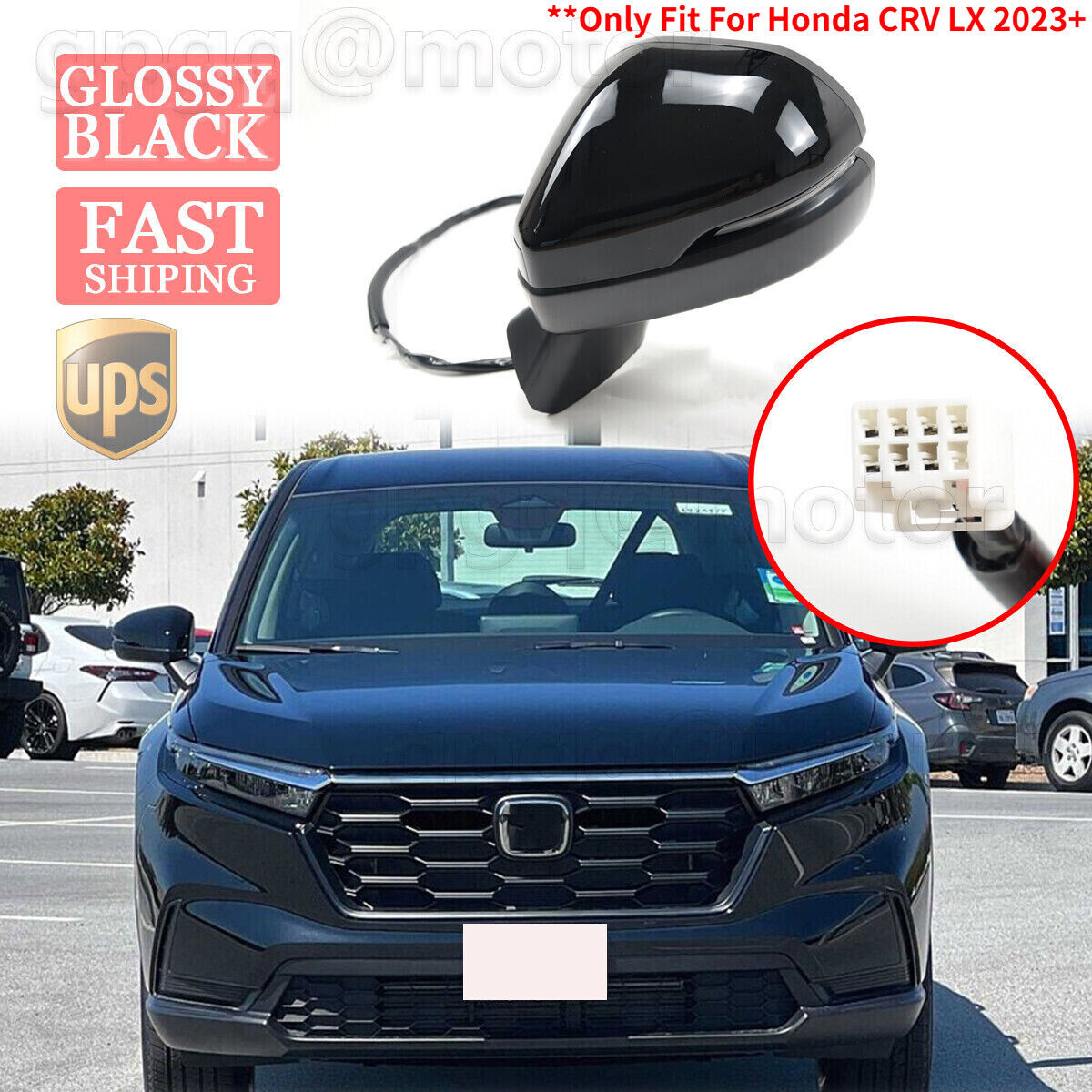 For Honda CRV 23-24 Black Left Driver Side Power Heated View Mirror Turn Signal