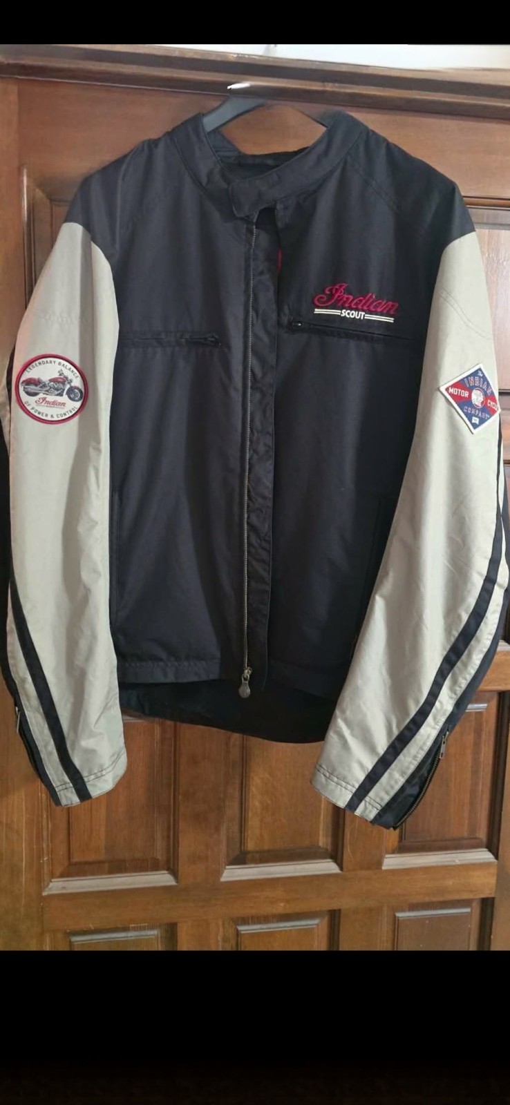 New Indian Scout Large Lightweight Motorcycle Jacket With Patches