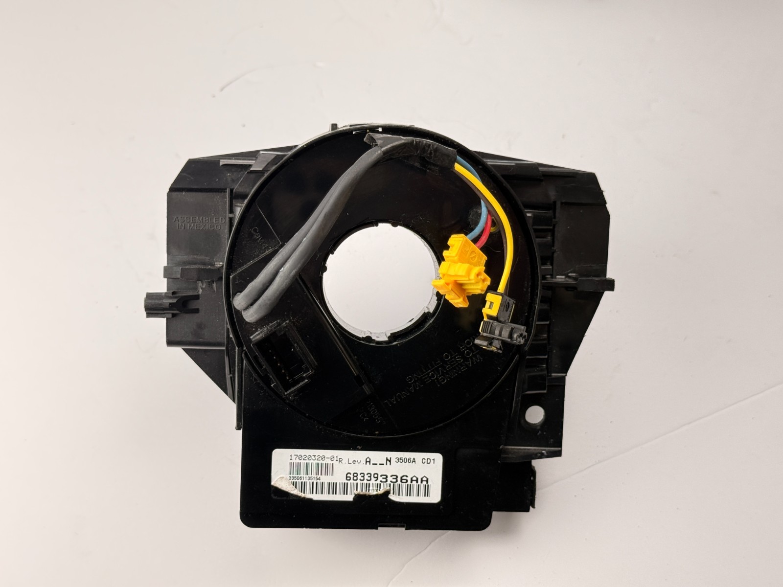 2007-2012 JEEP WRANGLER STEERING WHEEL CLOCK SPRING W/ SENSOR OEM 68339336AA.