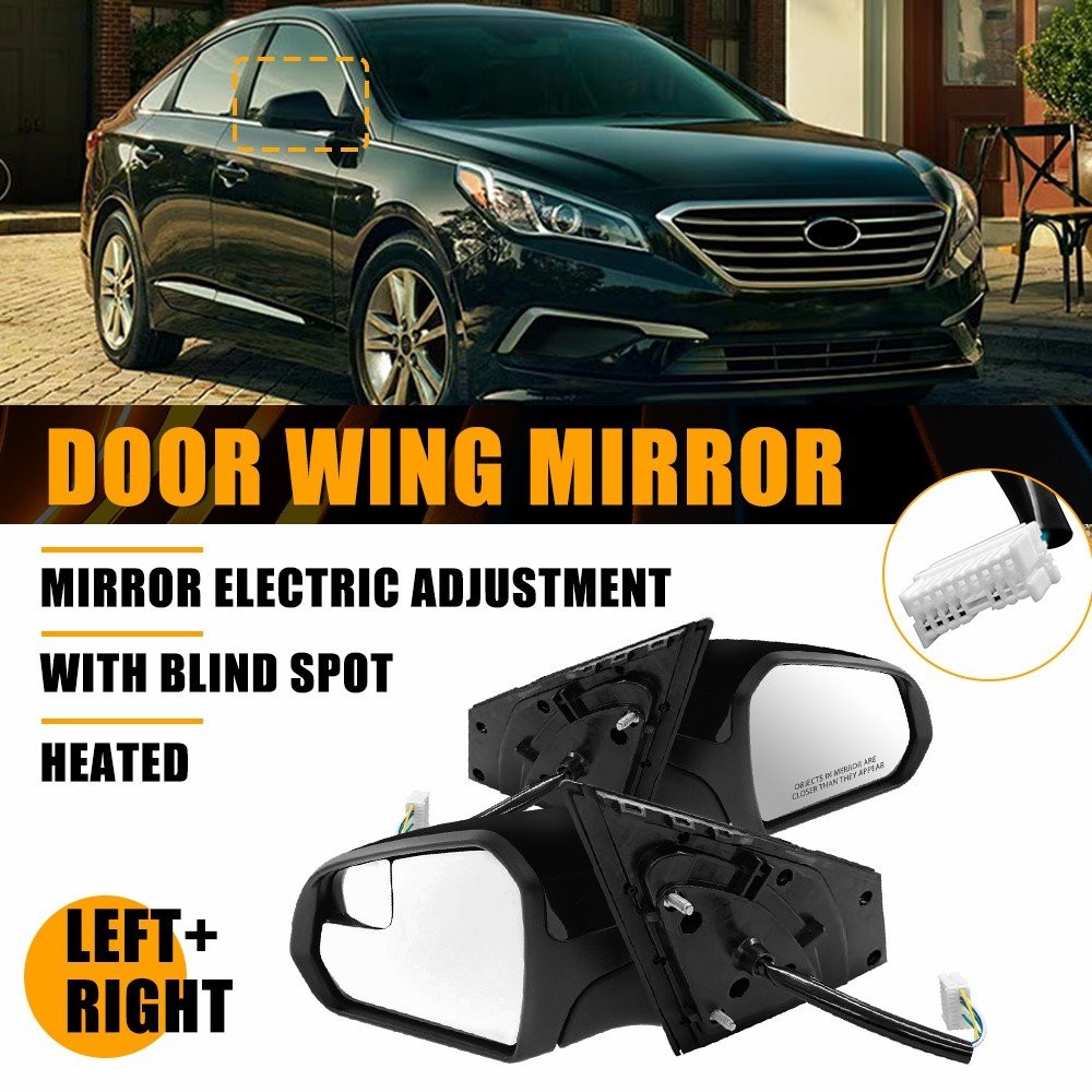 Power Mirror Set of 2 For 2015 2016 - 2019 Hyundai Sonata Heated Manual Folding