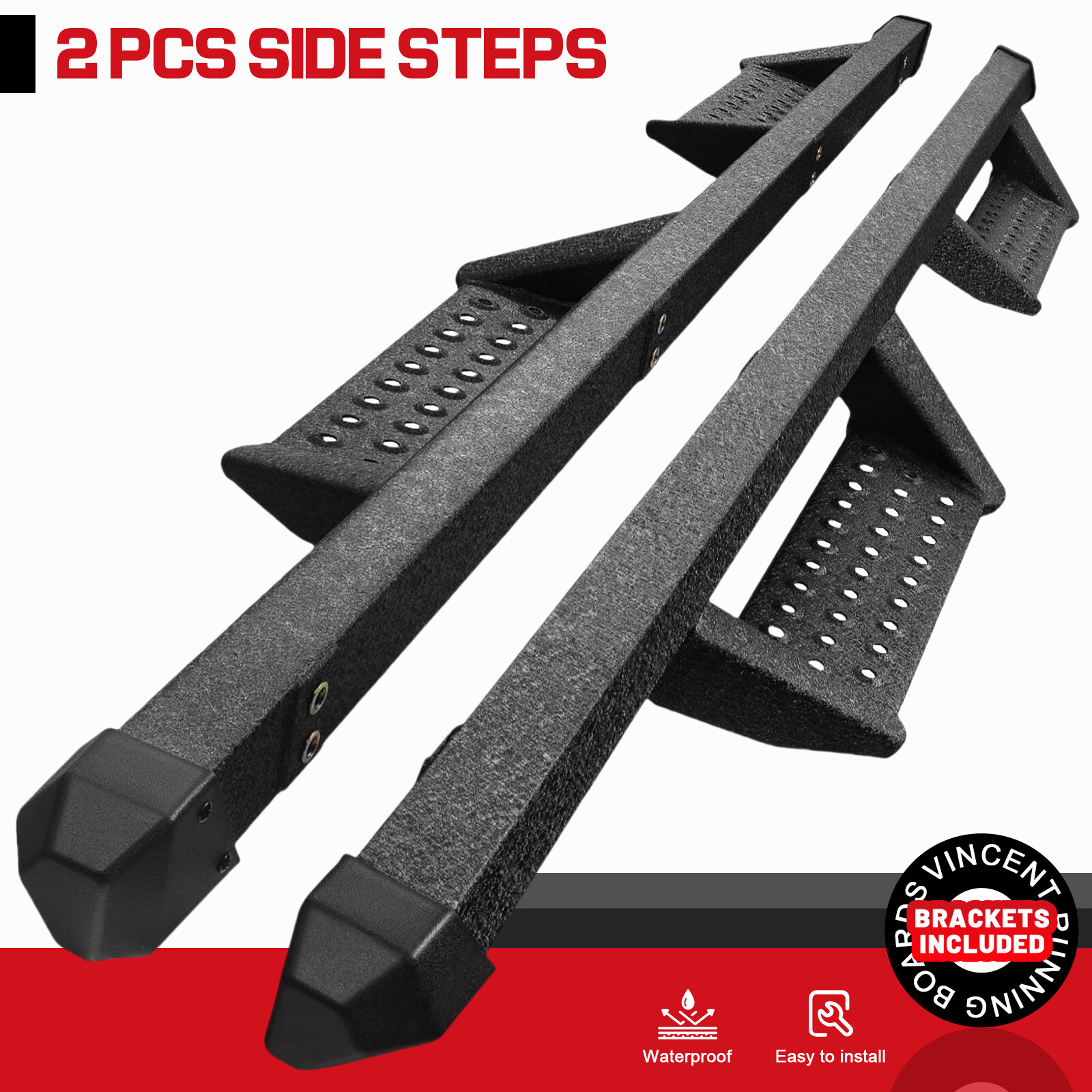 FIT 21-26 Ford Bronco 4DR(Not for Sport) Side Steps Running Board Truck Nerf Bar