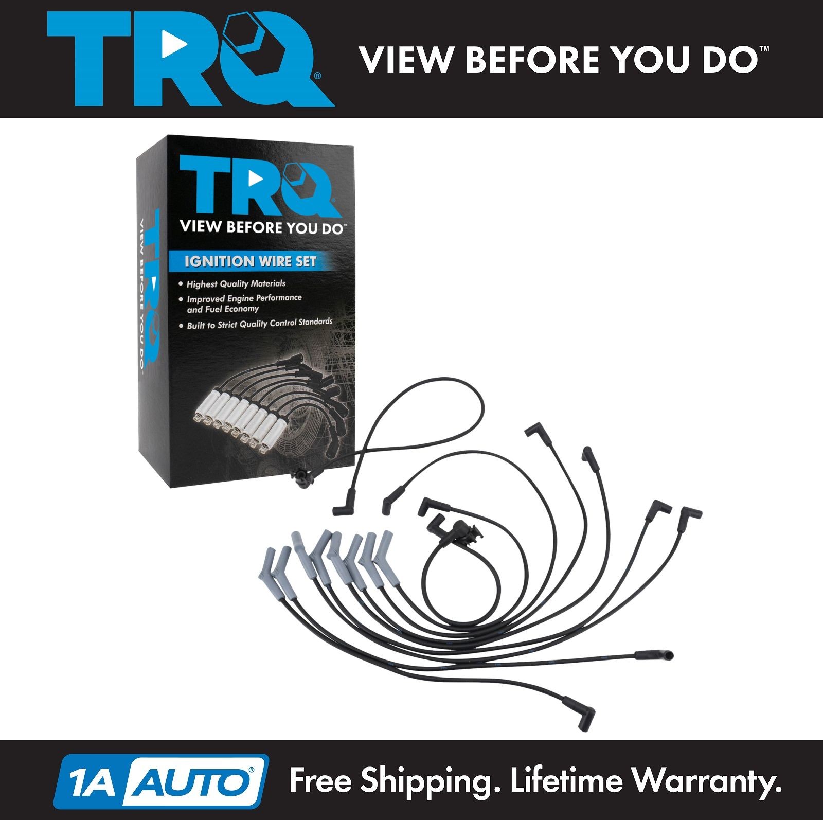 TRQ Spark Plug Wire Set Fits 1984-1991 Ford 1984-1992 Lincoln 1984-1991 Mercury