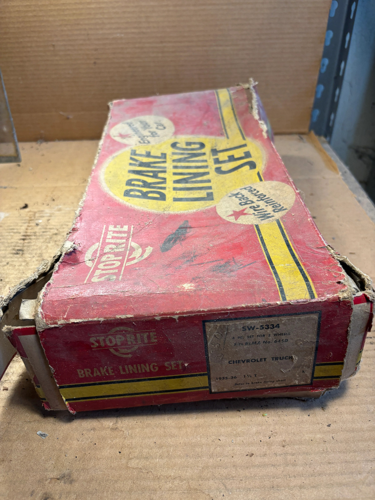 1935-1936 Chevrolet truck two wheel brake lining kit SW-5334 Stop Rite