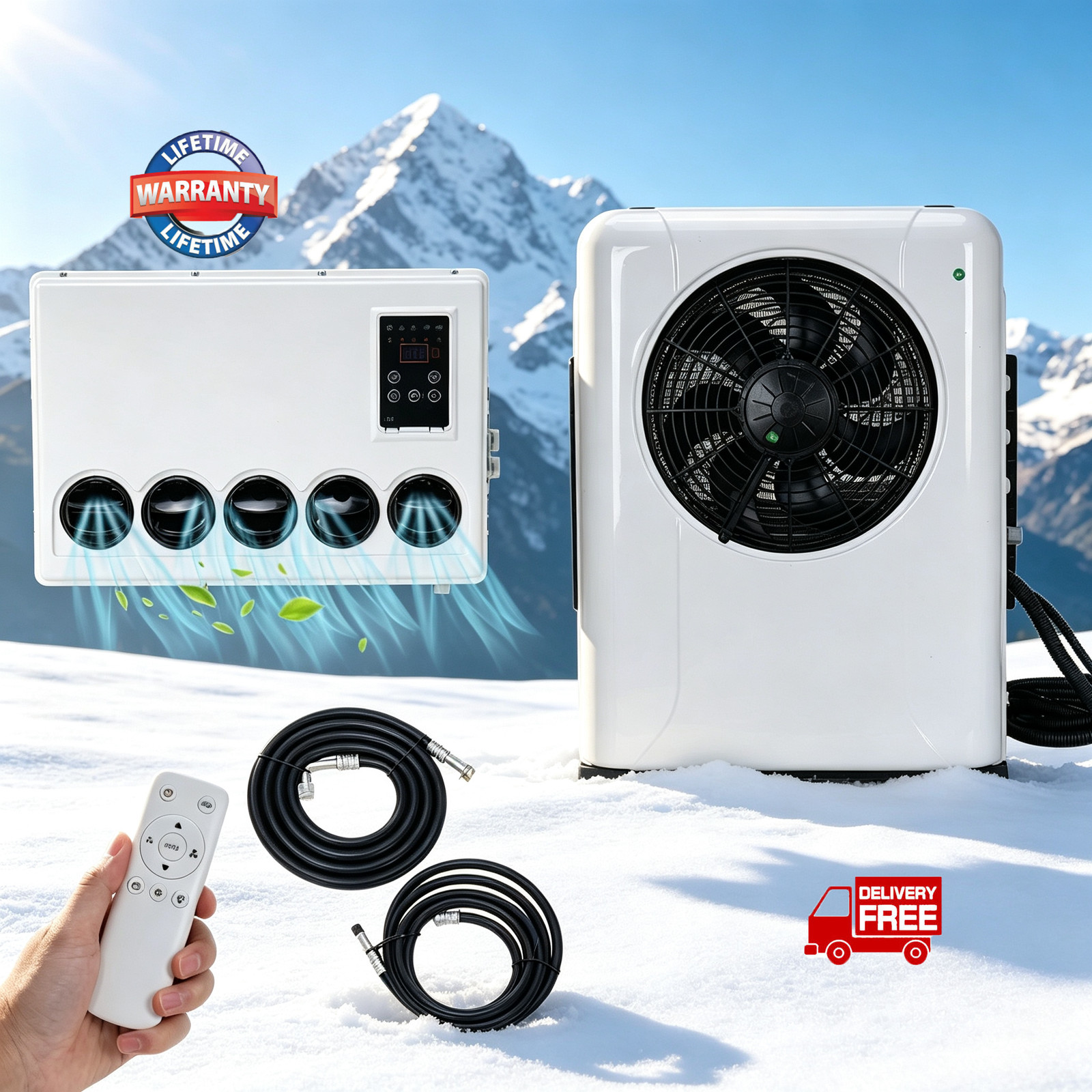12V Truck Cab Air Conditioner Split AC For Semi Trucks Bus RV Caravan 12000 BTU