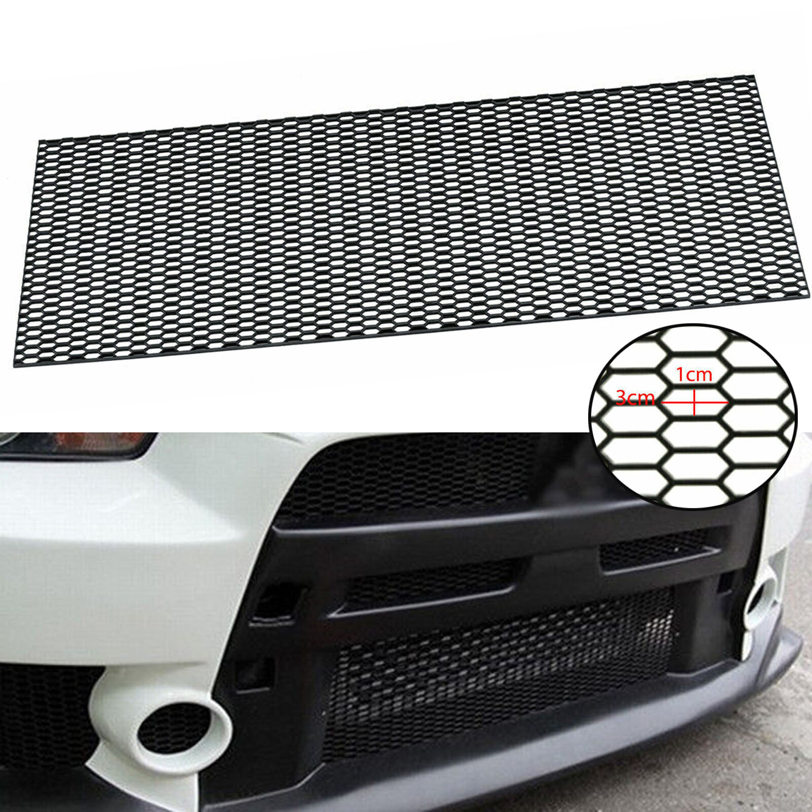 47\'\'x16\'\' Universal Mesh Car Racing Honeycomb Mesh Grill Spoiler Bumper Vent US