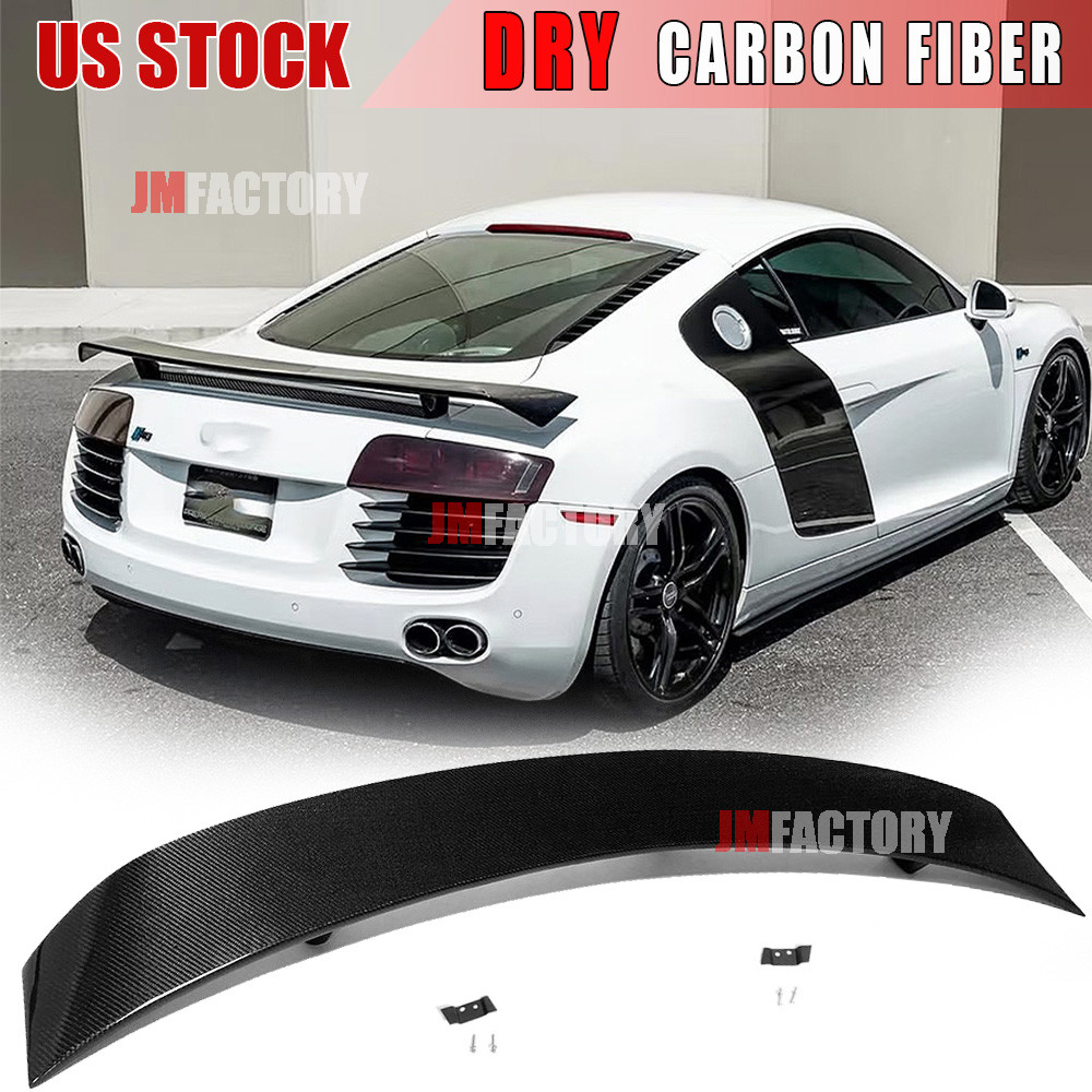 For Audi R8 GT V8 V10 08-15 Rear Trunk Spoiler Lid Boot Wing DRY Carbon Fiber