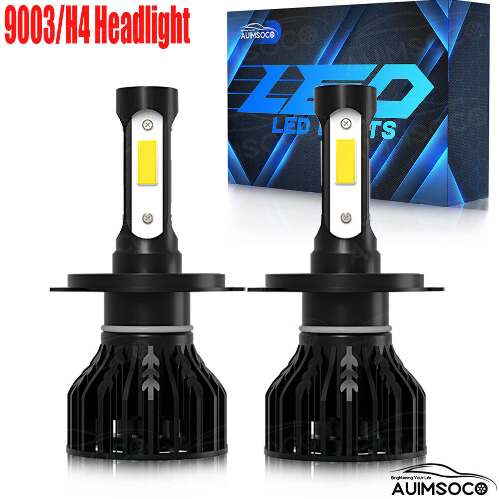 4-side H4/9004 LED Headlight Bulbs Kit High or Low Beam Super Bright 6000K White