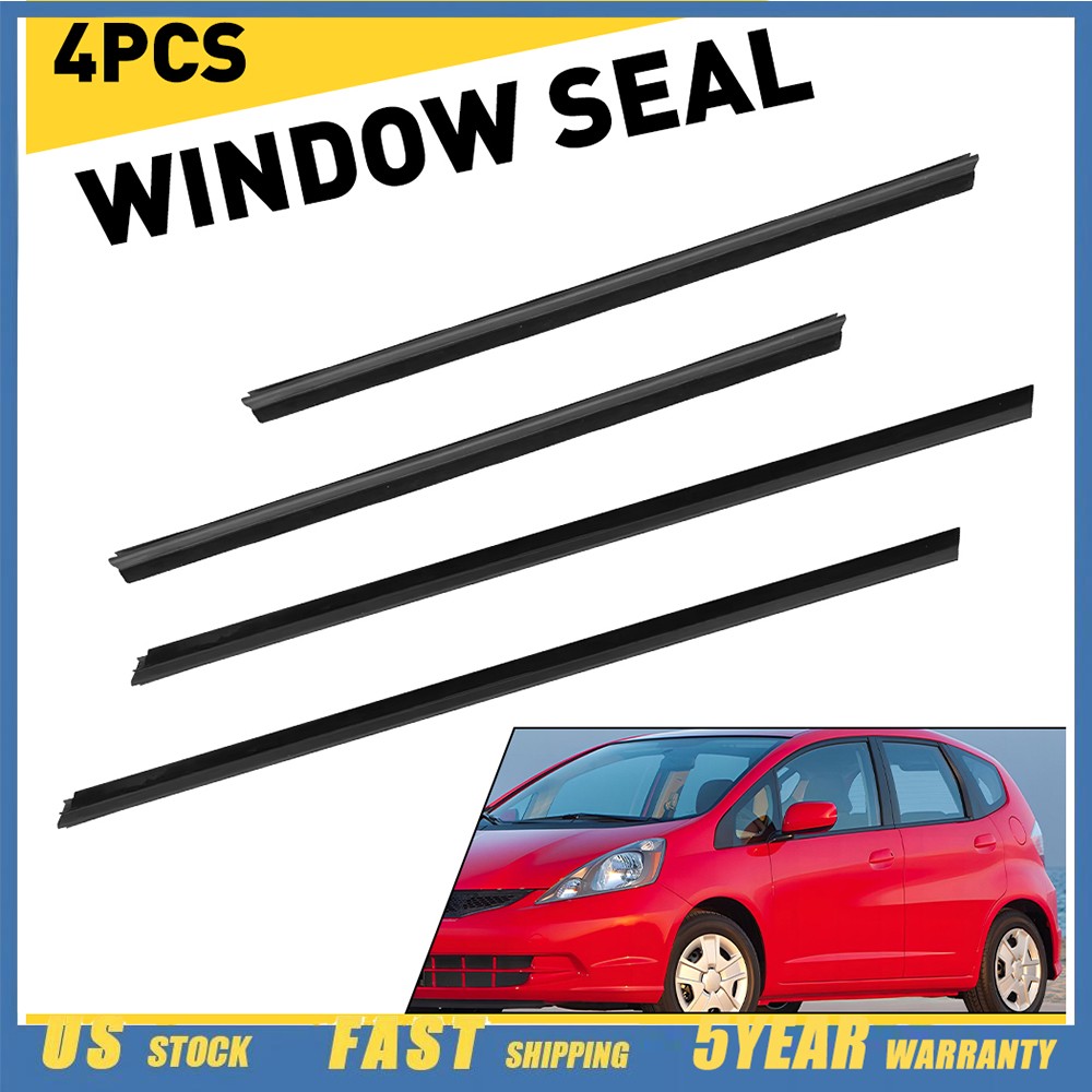 4X Door Weatherstrip Window Moulding Trim Seal Belt For Honda Fit Jazz 2008-2013