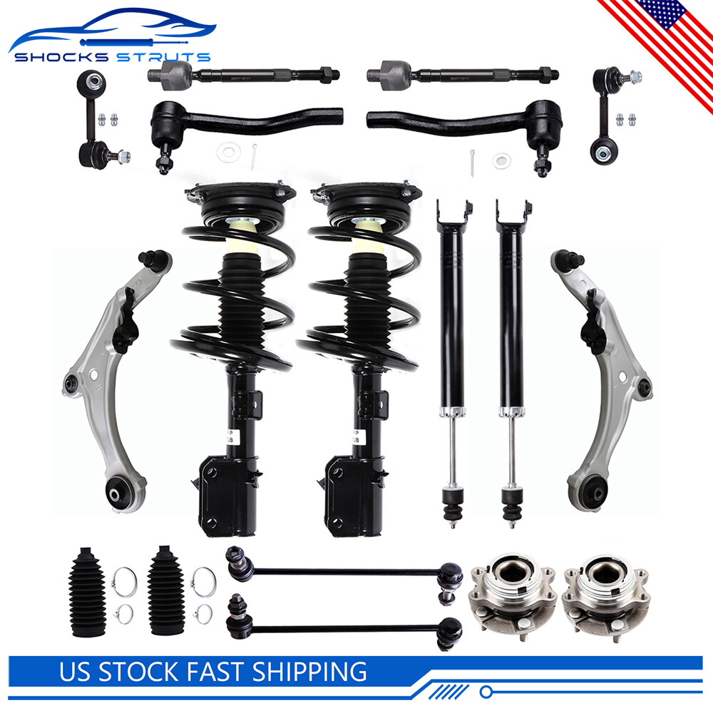 18 Pcs Front Struts Control Arm Suspension  Kit For 2009-2014 Nissan Maxima