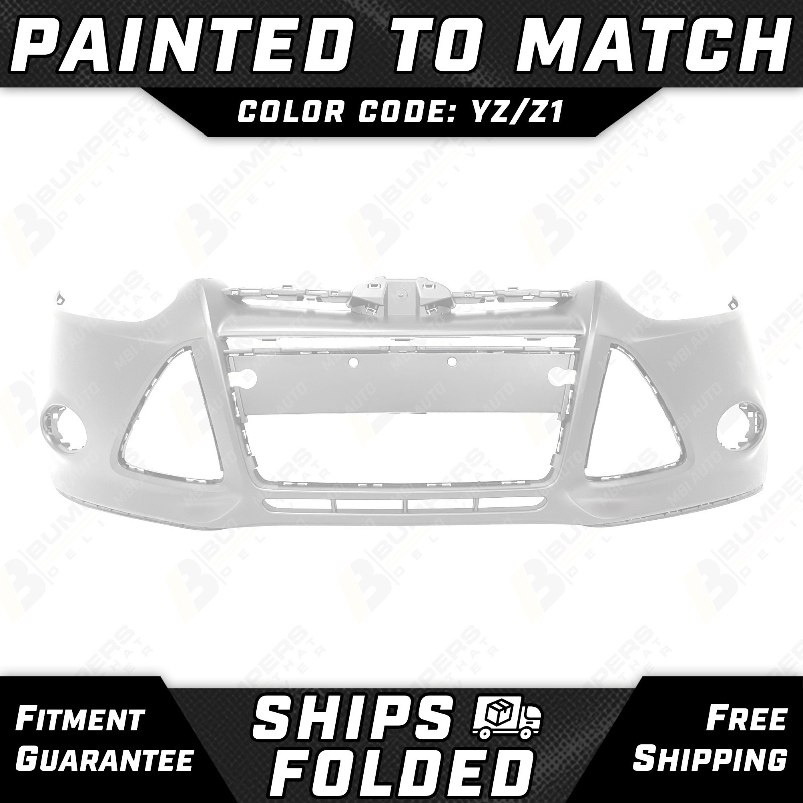 NEW Painted *YZ/Z1 - White* Front Bumper Cover Fascia for 2012-2014 Ford Focus