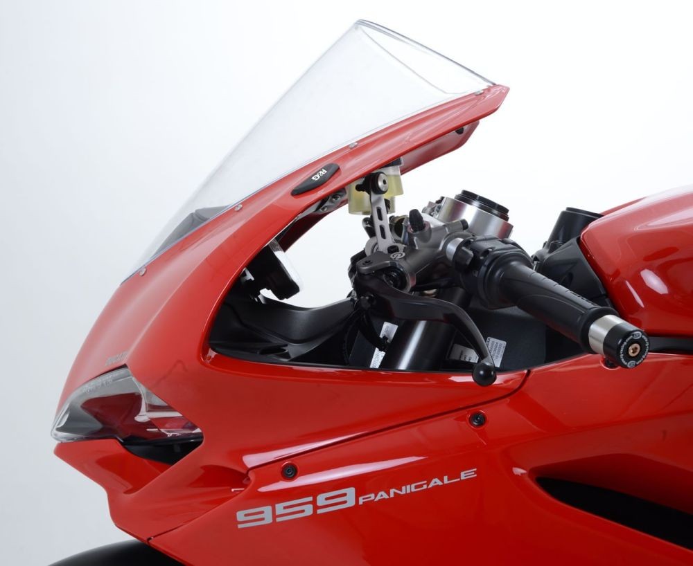 R&G Racing Black Mirror Delete Blanking Plates For 2015-17 Ducati 1299 Panigale