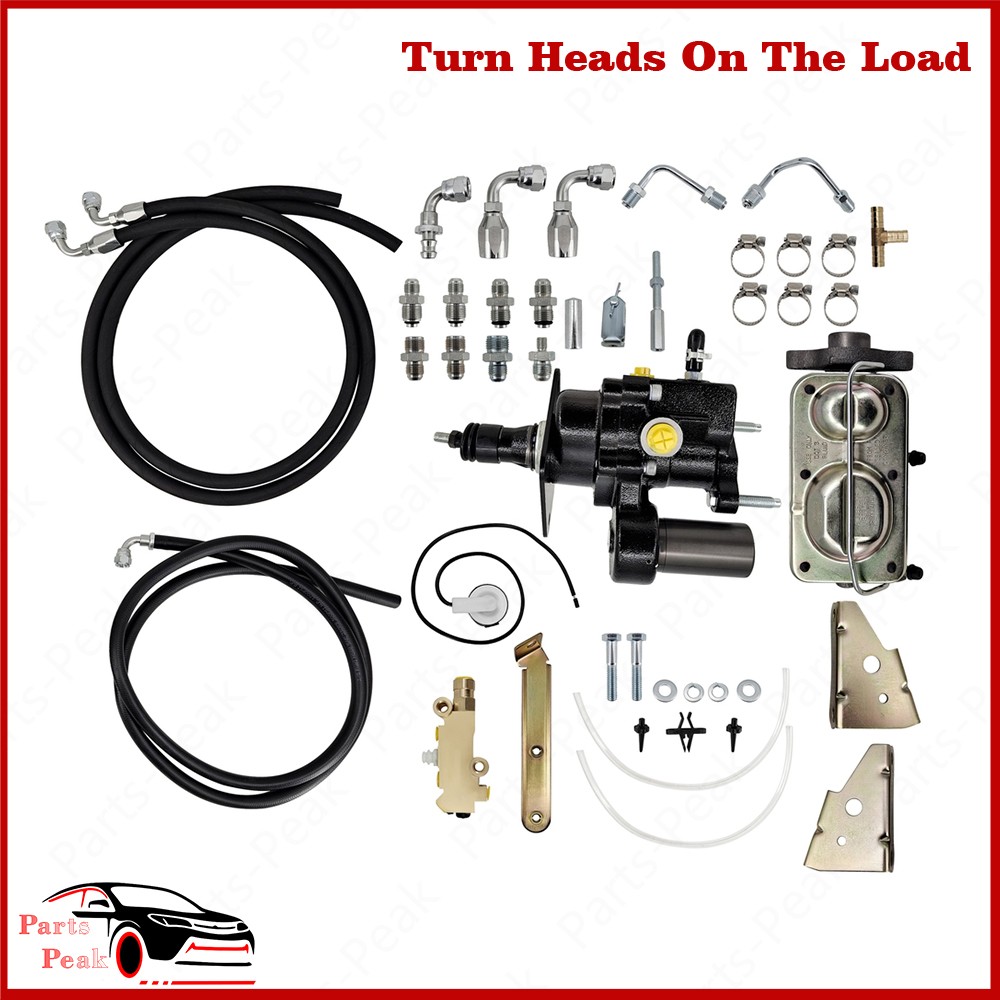 For 1970-1979 Chevy Camaro BLACKOUT Hydro Boost Power Brake Booster Kit + Hoses