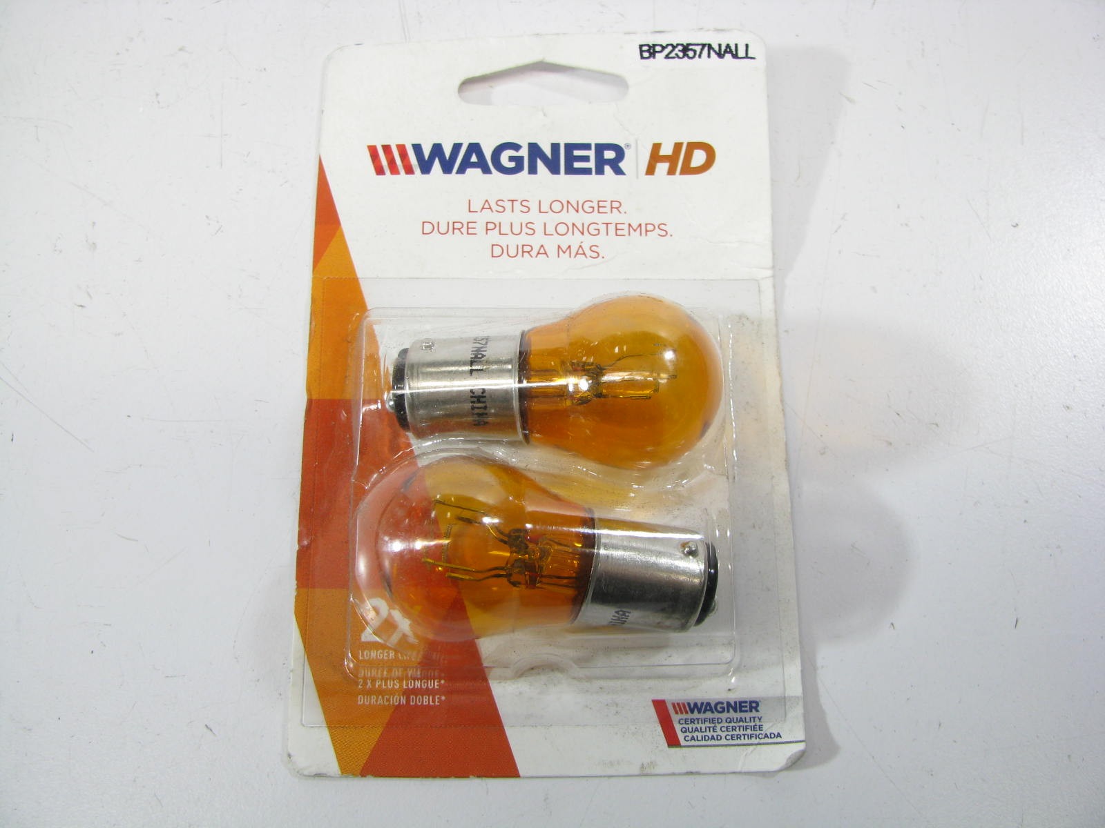 (2) Wagner BP2357NALL Long Life Amber Turn Signal Lamp Light Bulb