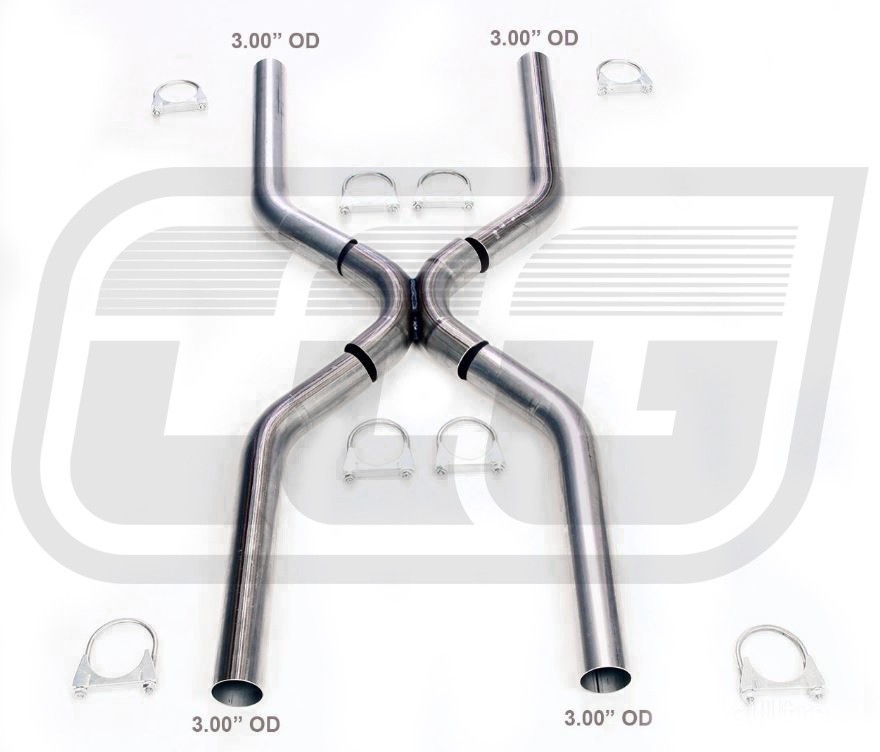 Stainless Steel SS409 Universal Crossover X-Pipe Exhaust System 3