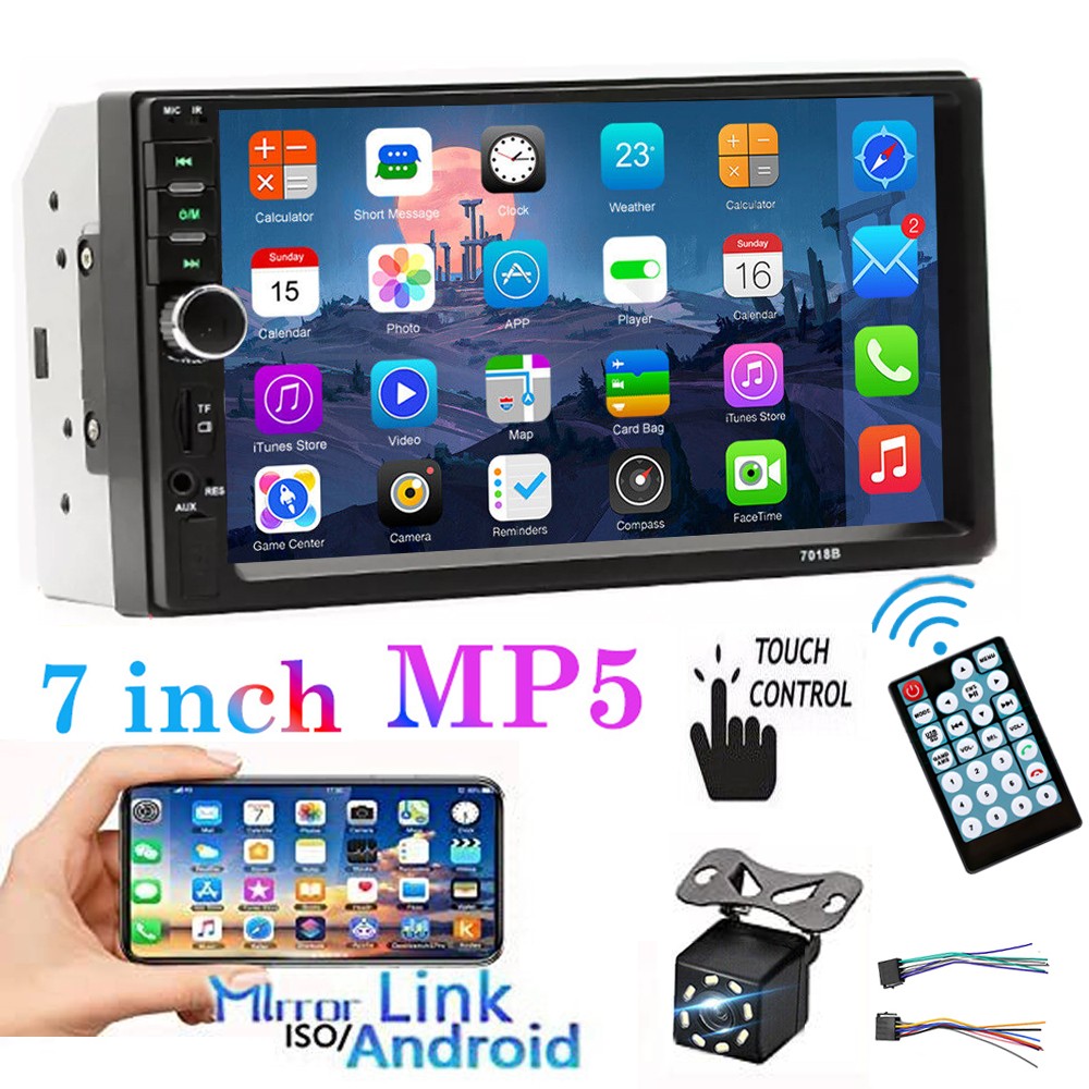 7in Radio Estereo De Pantalla Para Coche Carro Tactil 2 Din Bluetooth Con CáMara