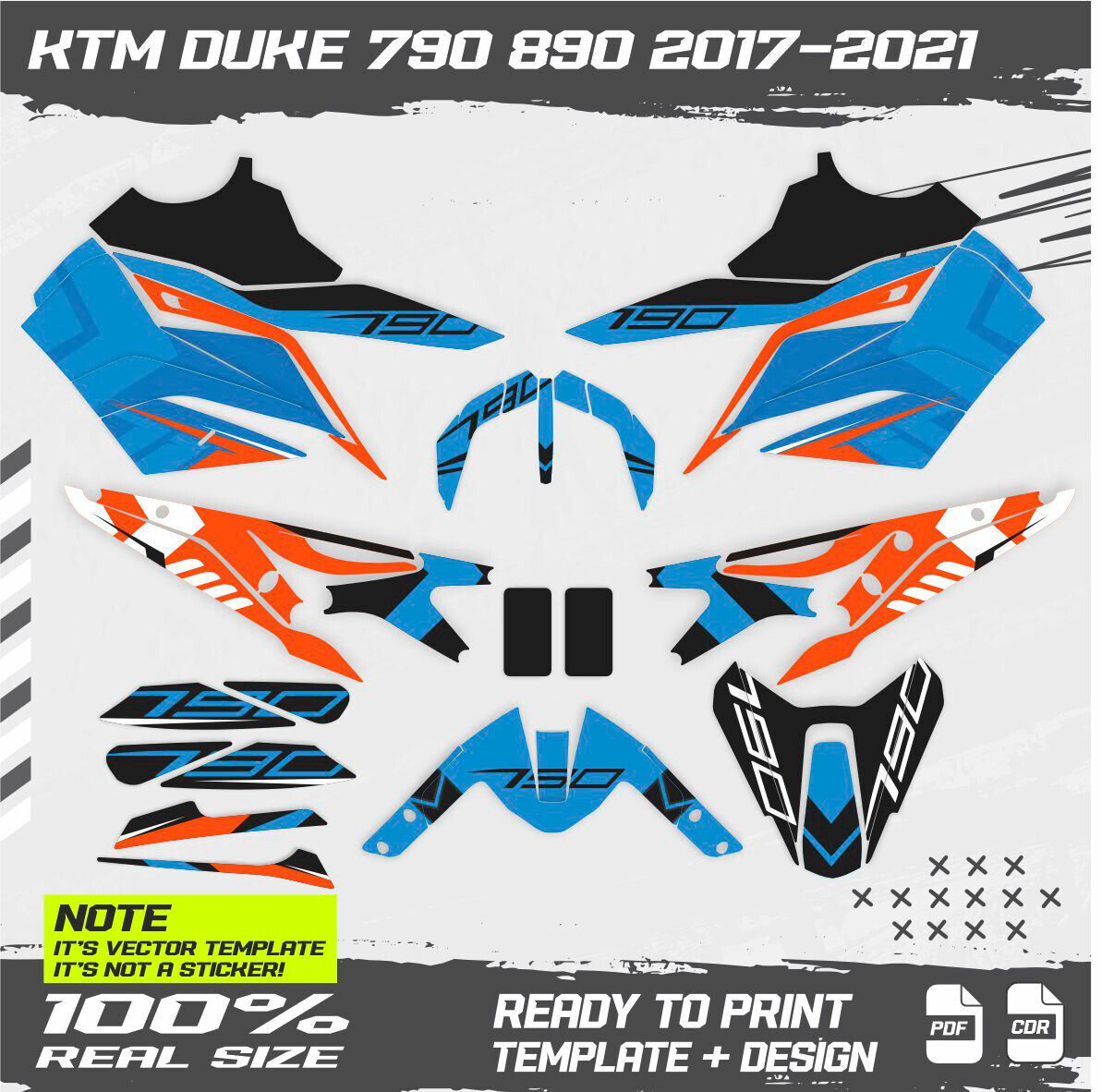 KTM DUKE 790 890 2018-2023 VECTOR TEMPLATE+DESIGN_1