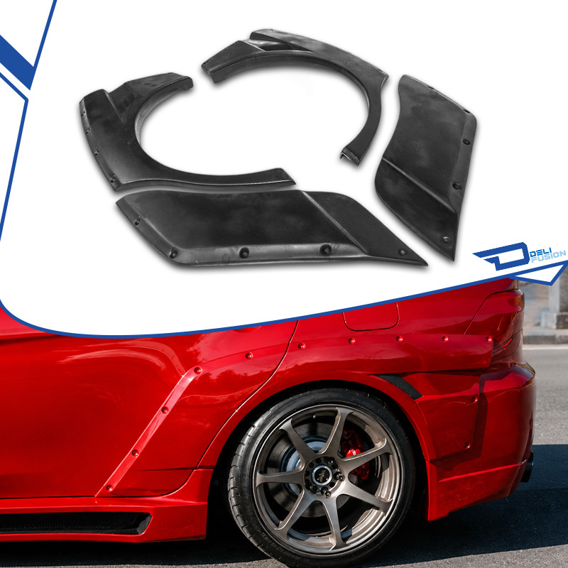 Fits 2008-2016 MITSUBISHI EVO X CZ4A CS Style Fiber Glass Rear Fender Set