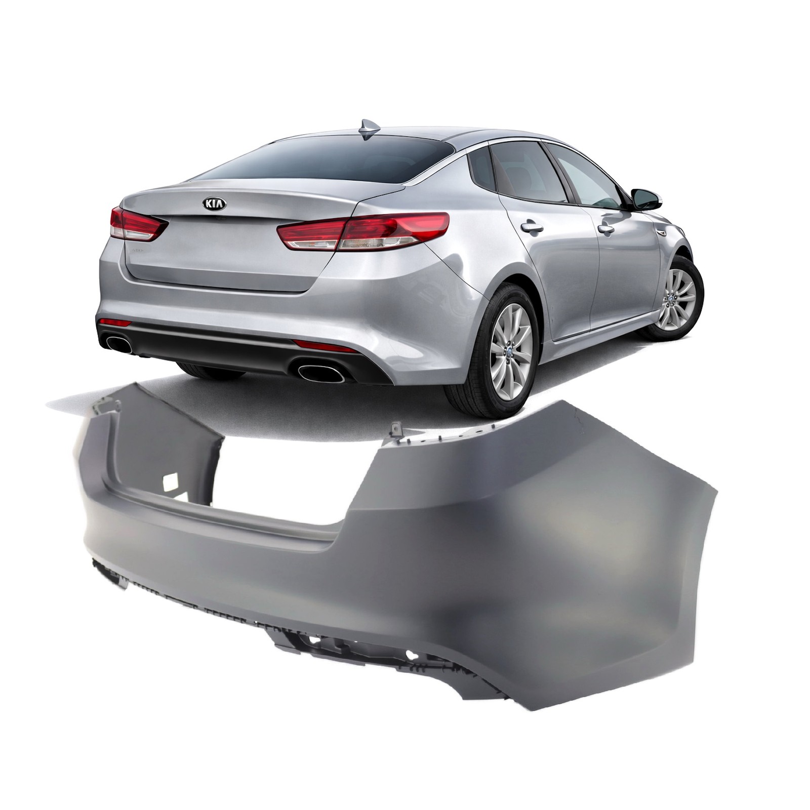 2016-2018 Kia Optima Sedan 86611D5000 EX LX SX SXL S Rear Bumper Cover KI1100204