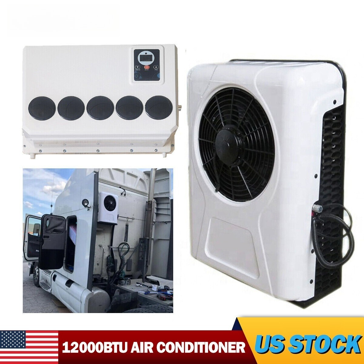 12V Underdash 12000BTU Spilt Air Conditioner Universal Electric Unit For Car Van