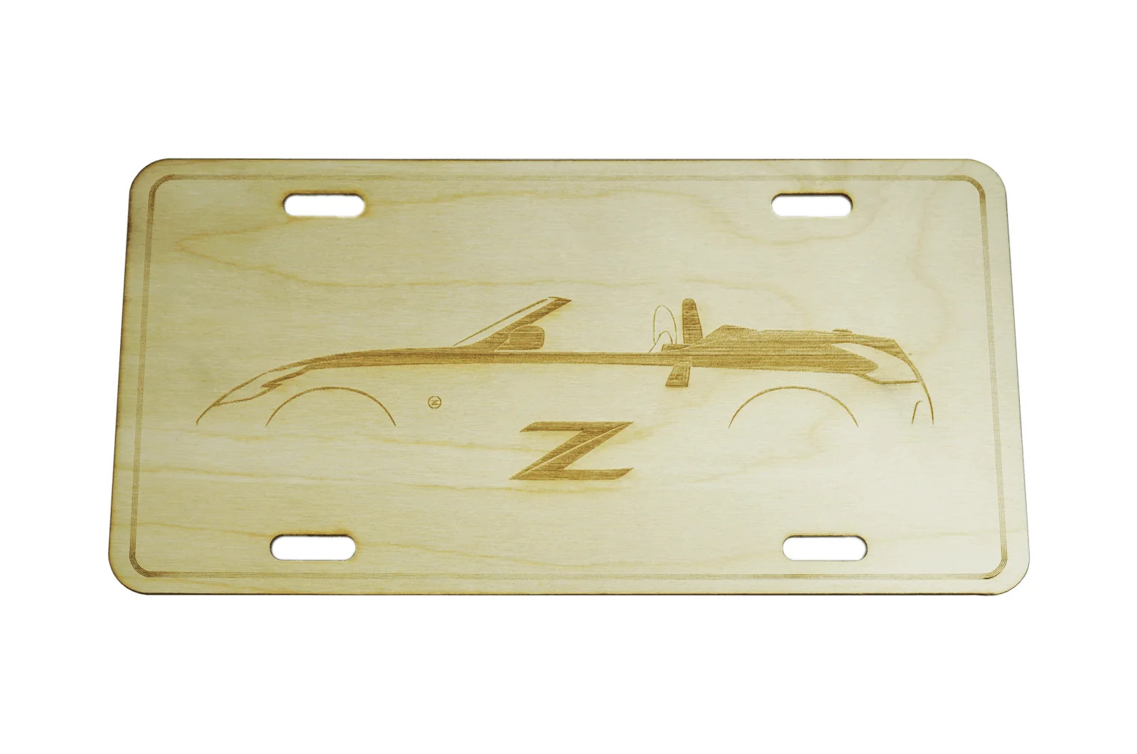 ZSPEC Nissan 370z Roadster License Plate, Birch, Ornament for Office, Garage or