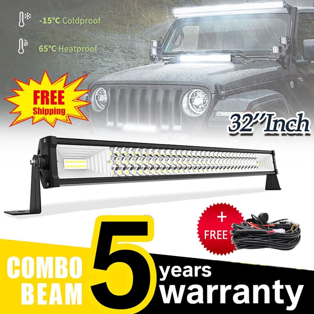32 Inch LED LIGHT BAR Tri Row Spot Flood Combo Truck Offroad 4WD ATV SUV Light 32 Inch LED LIGHT BAR Tri Row Spot Flood Combo Truck Offroad 4WD ATV SUV Light