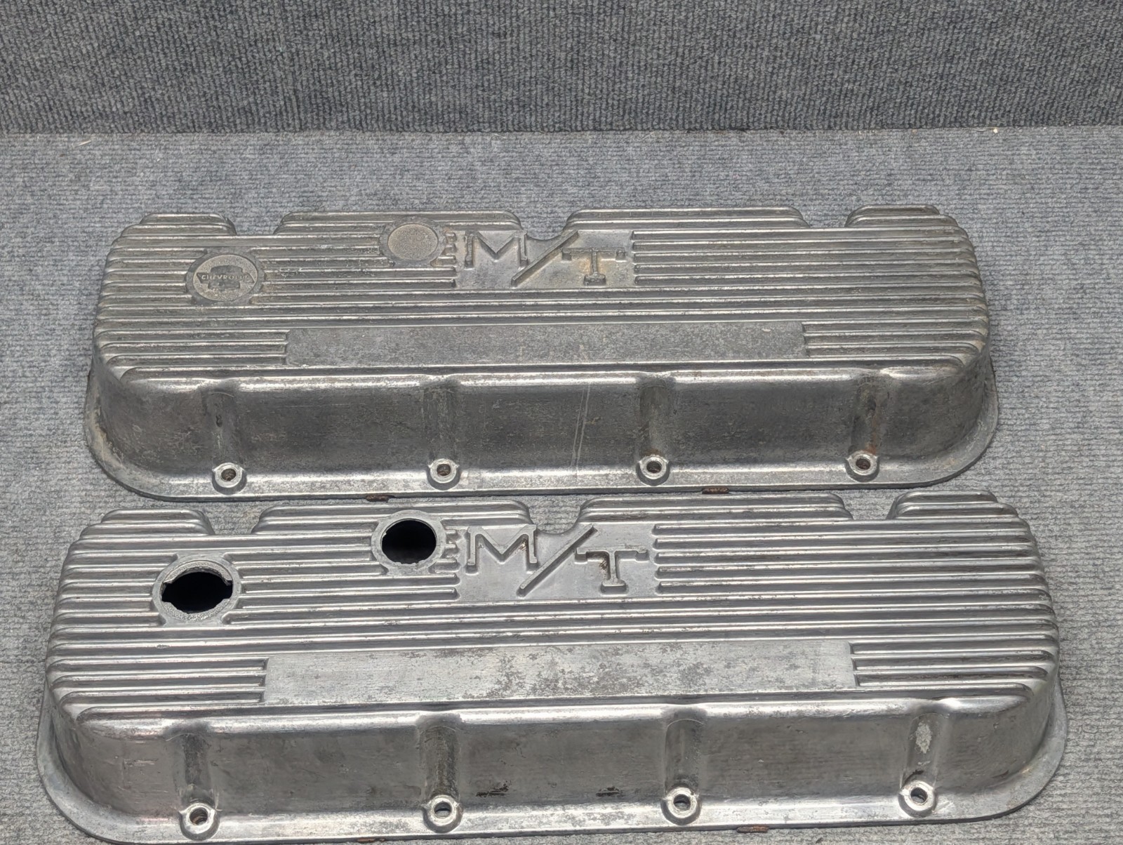 M/T Mickey Thompson BBC Aluminum Finned Valve Covers Chevy 396 427  103R-48B