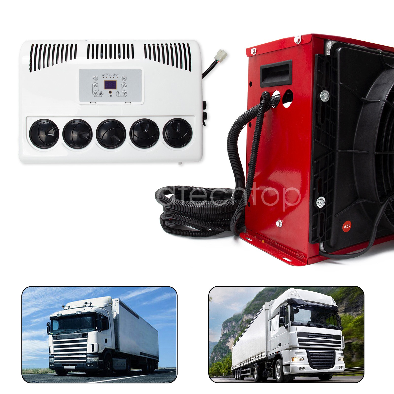 12000 BTU 12V Truck Cab Air Conditioner Split AC For Semi Trucks Bus RV Caravan