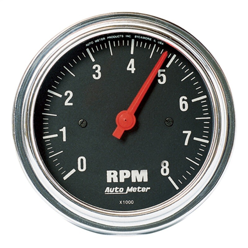 Autometer Traditional Chrome 3-3/8in 8K RPM In Dash Tachometer Autometer Traditional Chrome 3-3/8in 8K RPM In Dash Tachometer