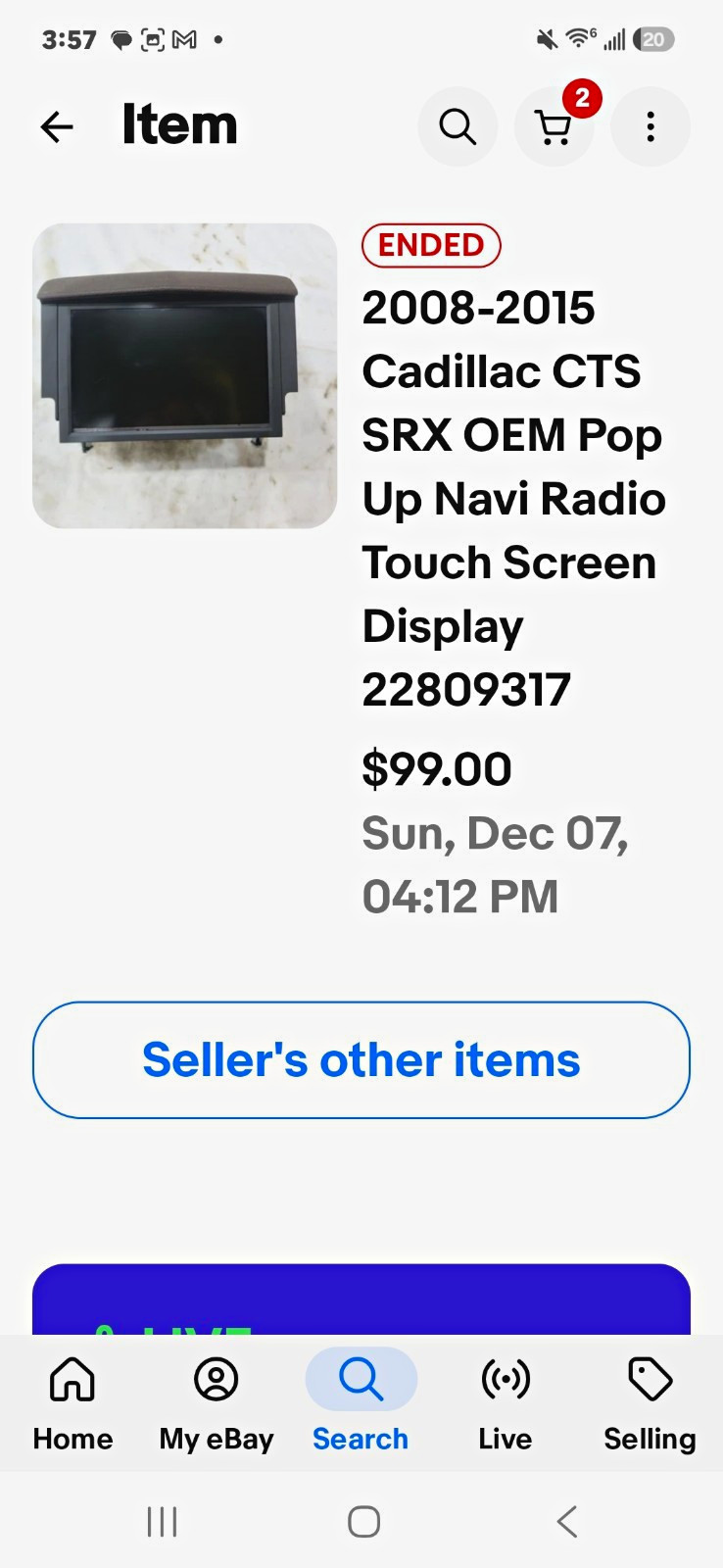 2003-2006 Cadillac Escalade Radio CD DVD GPS Navigation Screen Display AH1863 DG 2003-2006 Cadillac Escalade Radio CD DVD GPS Navigation Screen Display AH1863 DG