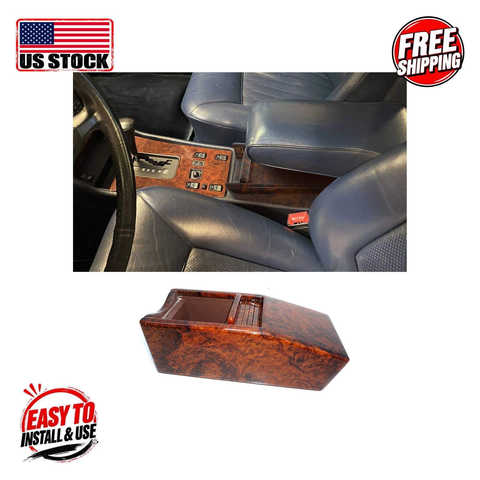 MERCEDES W126 1986-1991 Tape Box Walnut