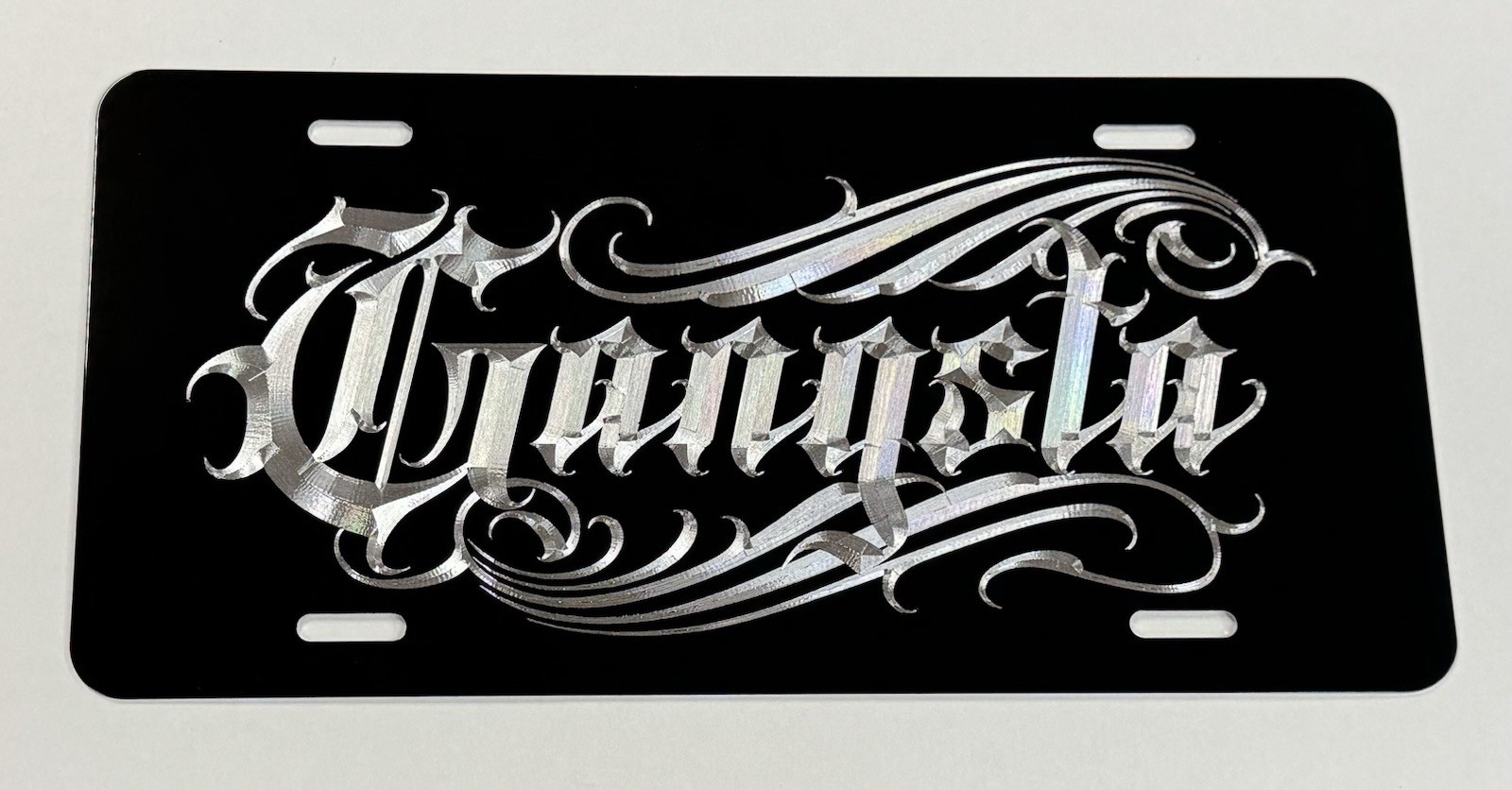 Custom Personalized Name 🔥REFLECTIVE Diamond Etched License Plate Front Car Tag