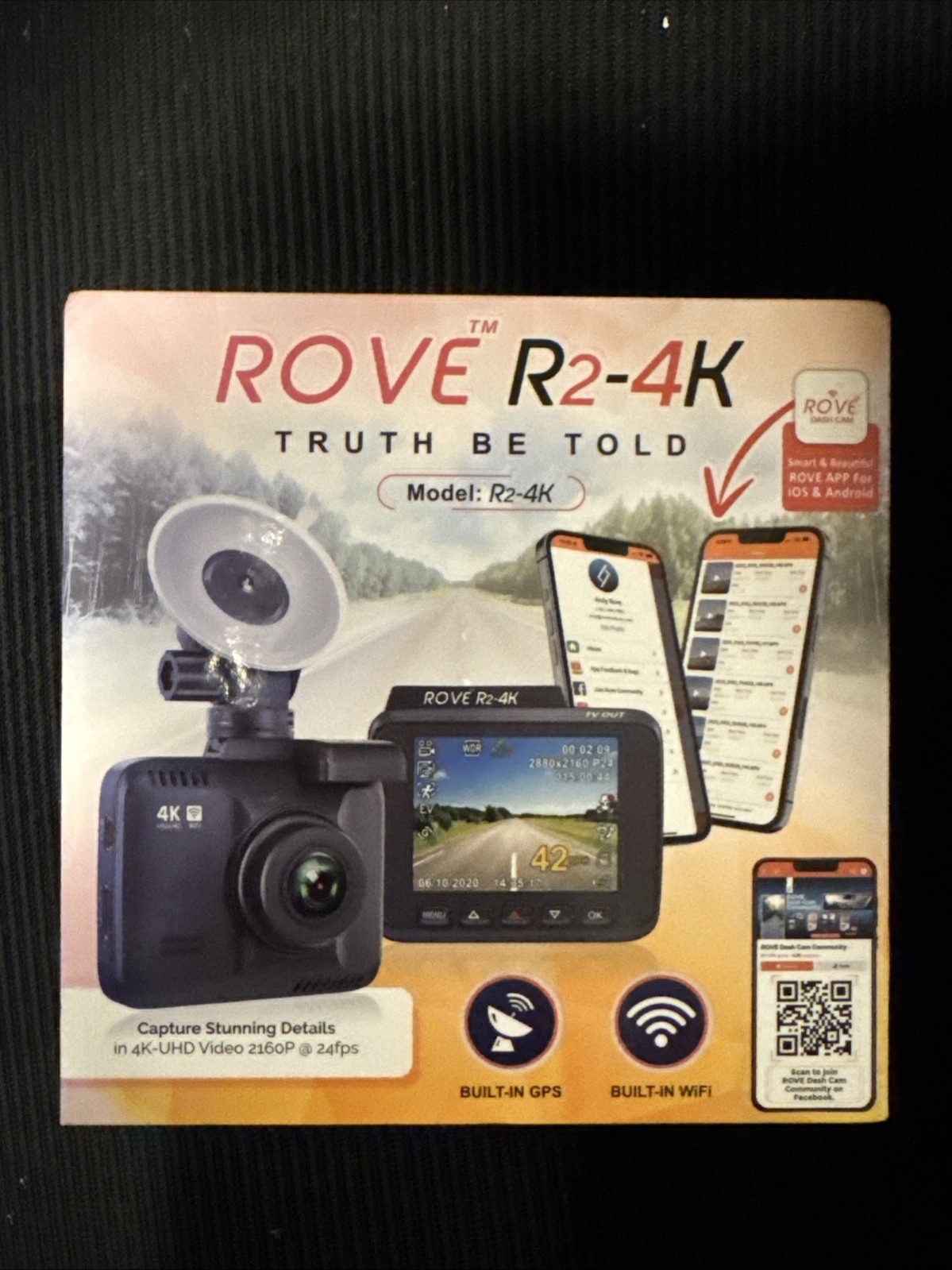 Rove R2-4K Car Dash Cam - 4K Ultra HD 2160P - Built-In WiFi & GPS Supports 512GB